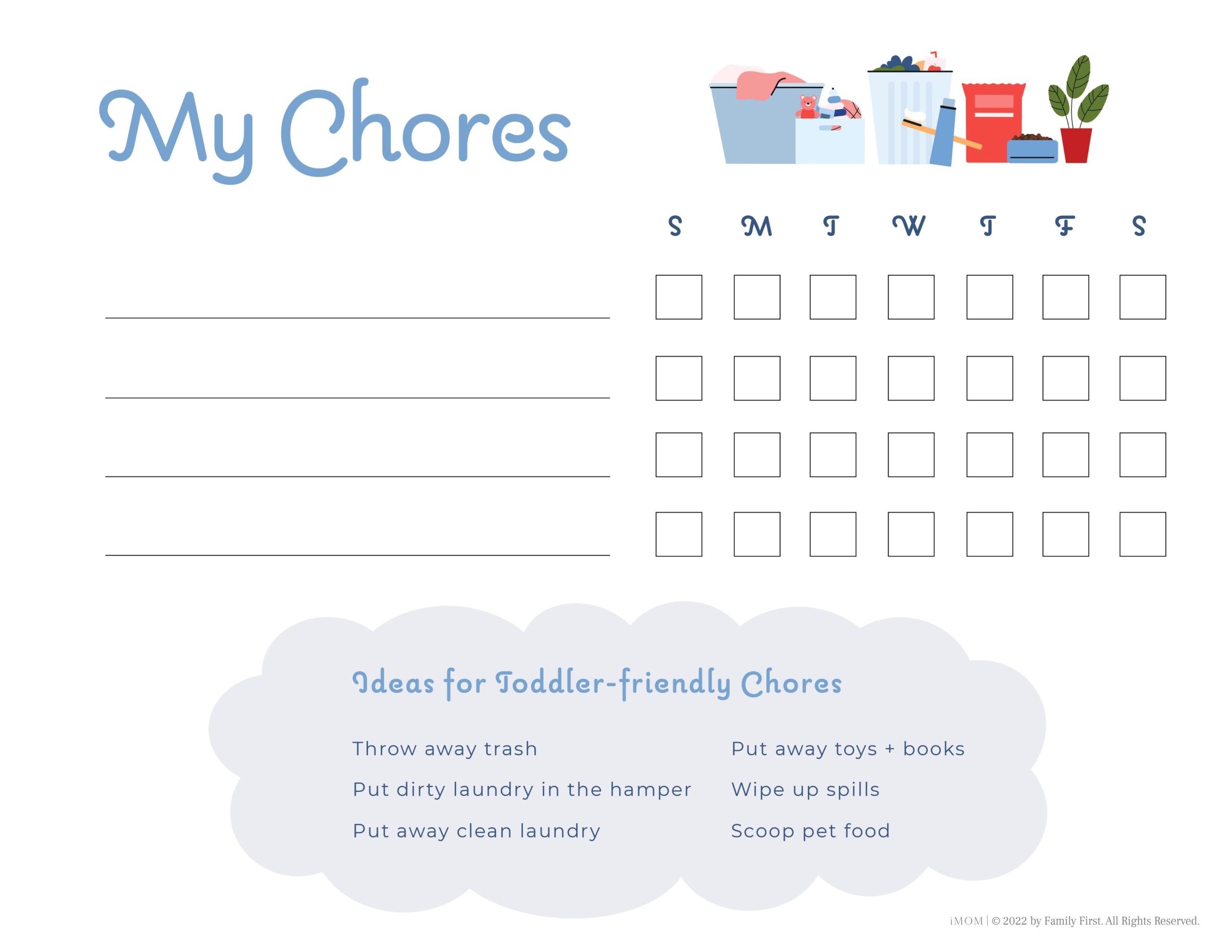 Free Printable Chore List Template Free Printable Chore List Template