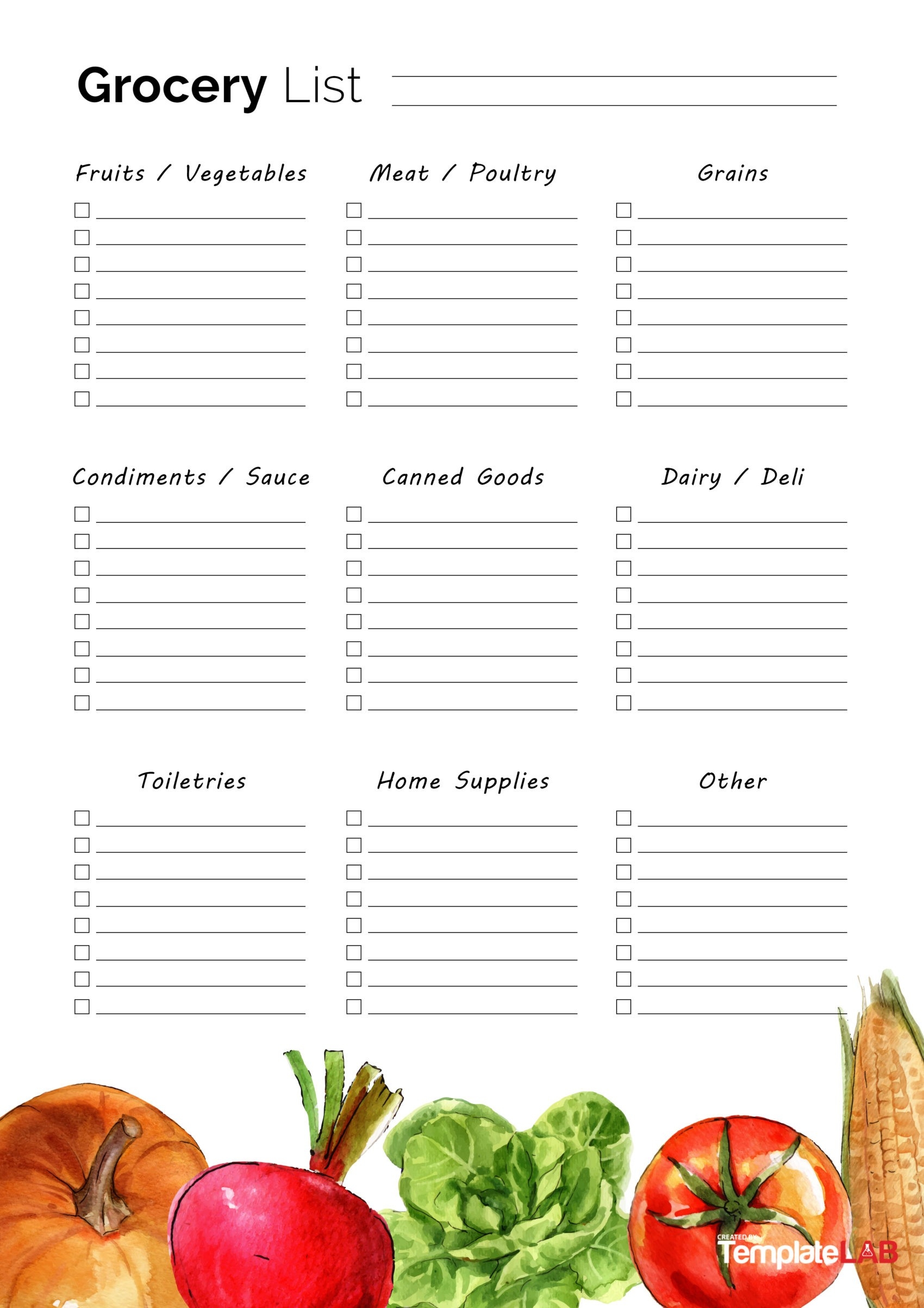 Ingredient List Template