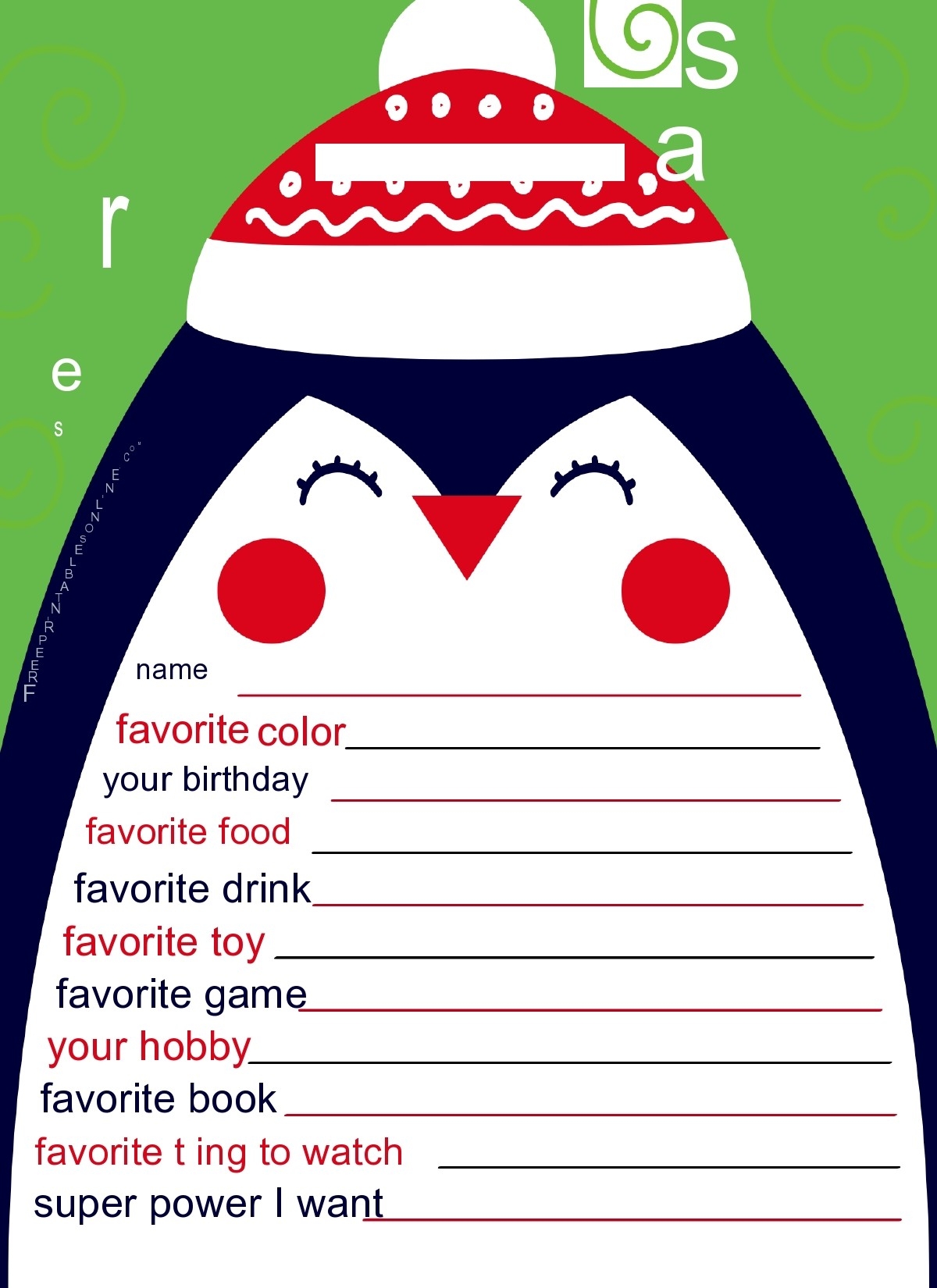 Printable Secret Santa Lists Templates Free