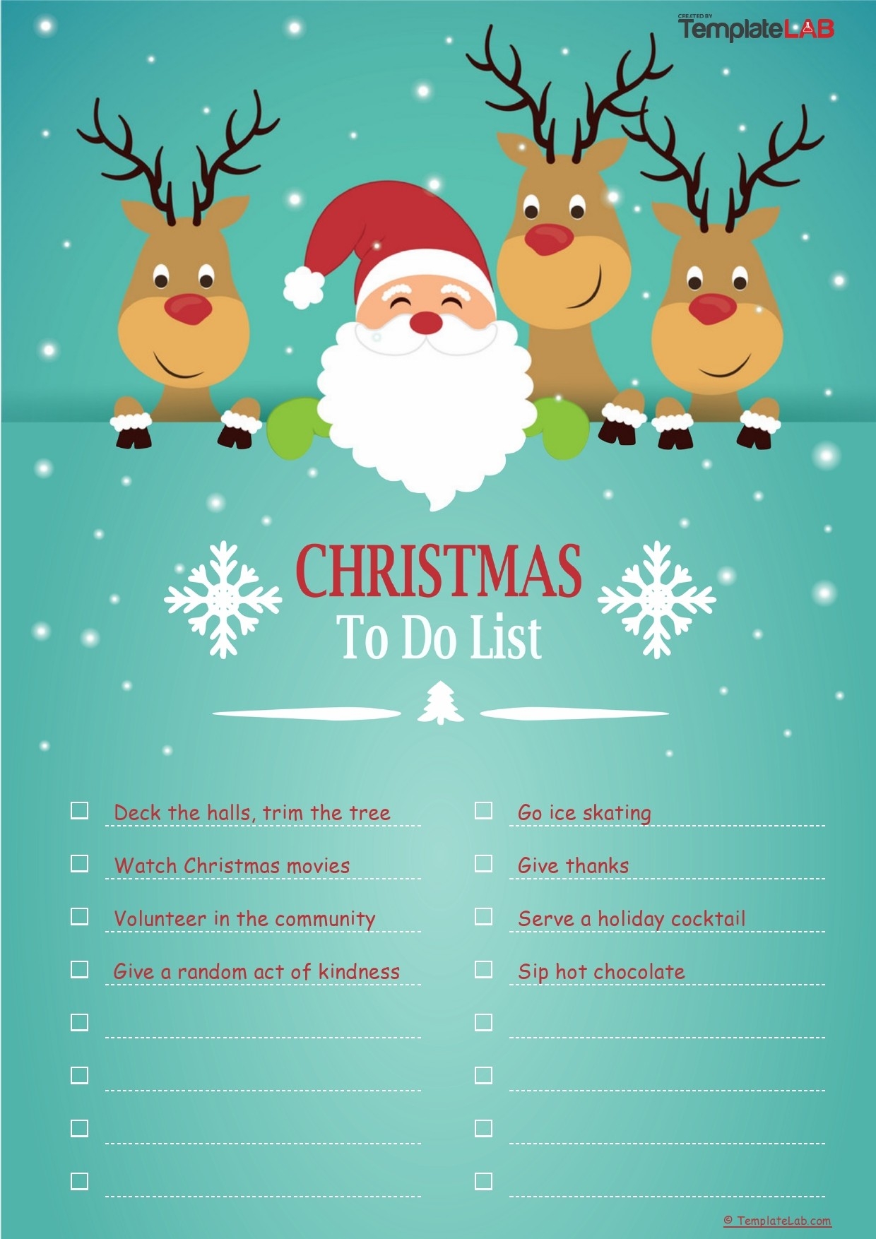 Christmas To Do List Template