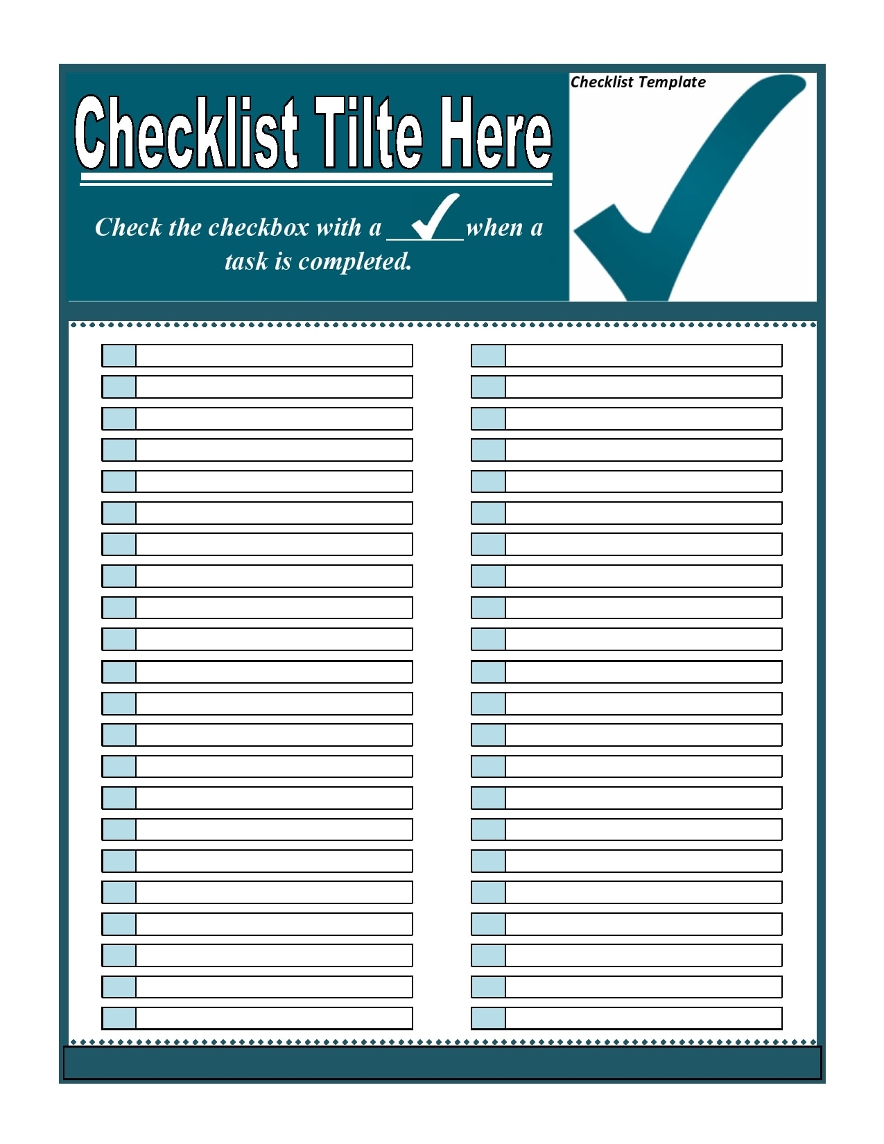 Check List Templates