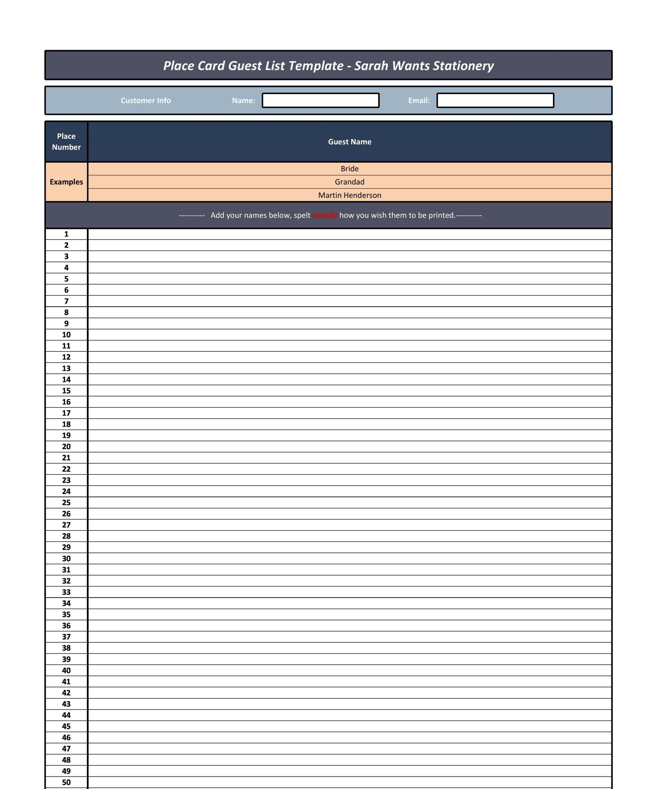 30 Printable Guest List Templates 100 FREE PrintableTemplates