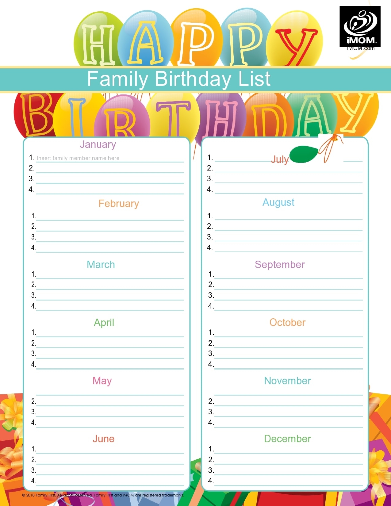 37 Free Birthday List Templates u0026 Calendars PrintableTemplates 37 Free Birthday List Templates u0026 Calendars PrintableTemplates
