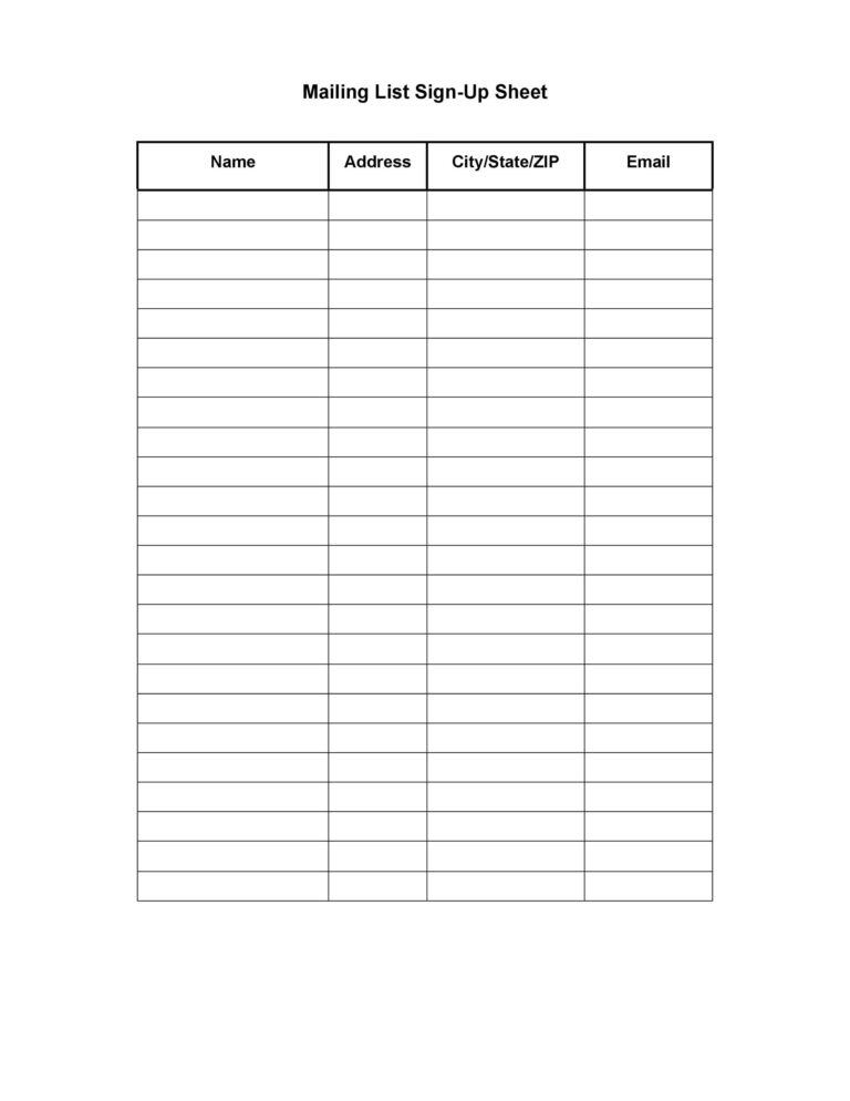 37 Free Email List Templates PDF MS Word U0026 Excel TemplateLab