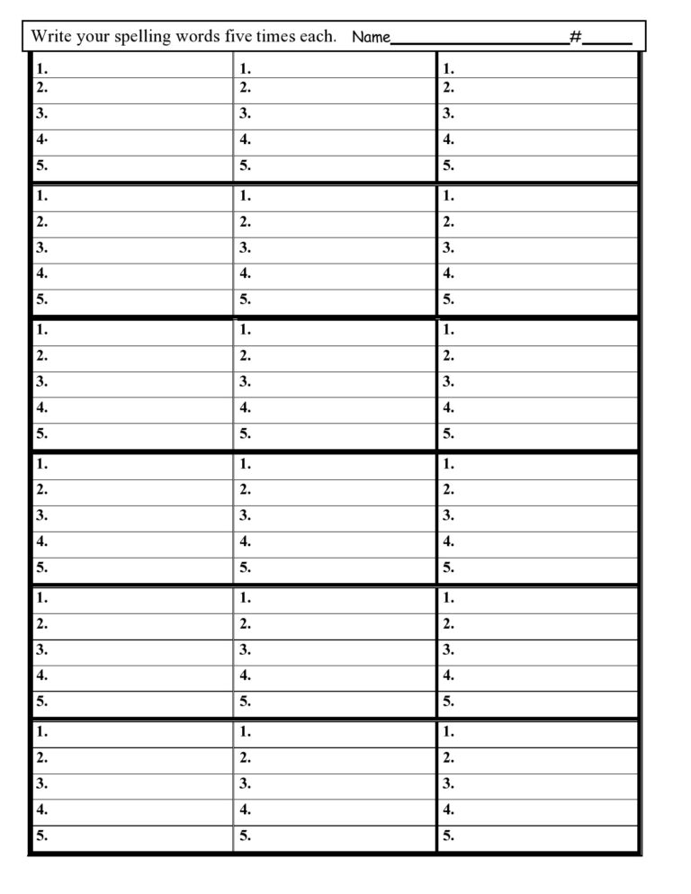 38 Printable Spelling Test Templates Word U0026 PDF TemplateLab
