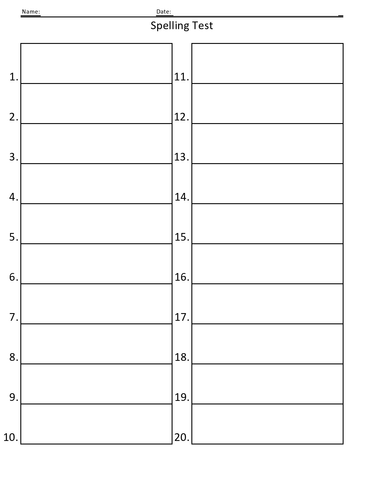 38 Printable Spelling Test Templates Word U0026 PDF TemplateLab