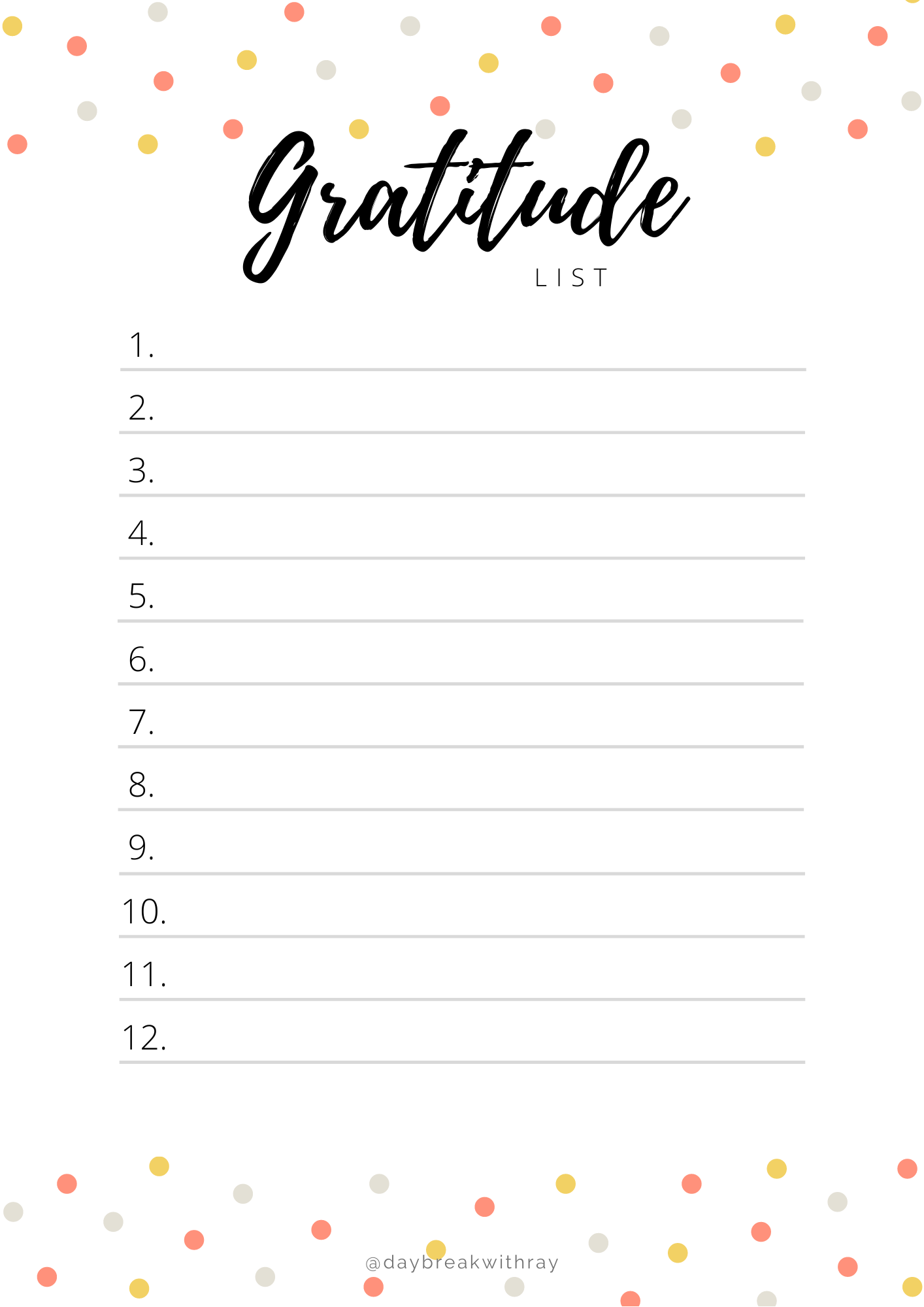 4 Genuine Benefits Of Writing A Gratitude List Daybreak With Ray