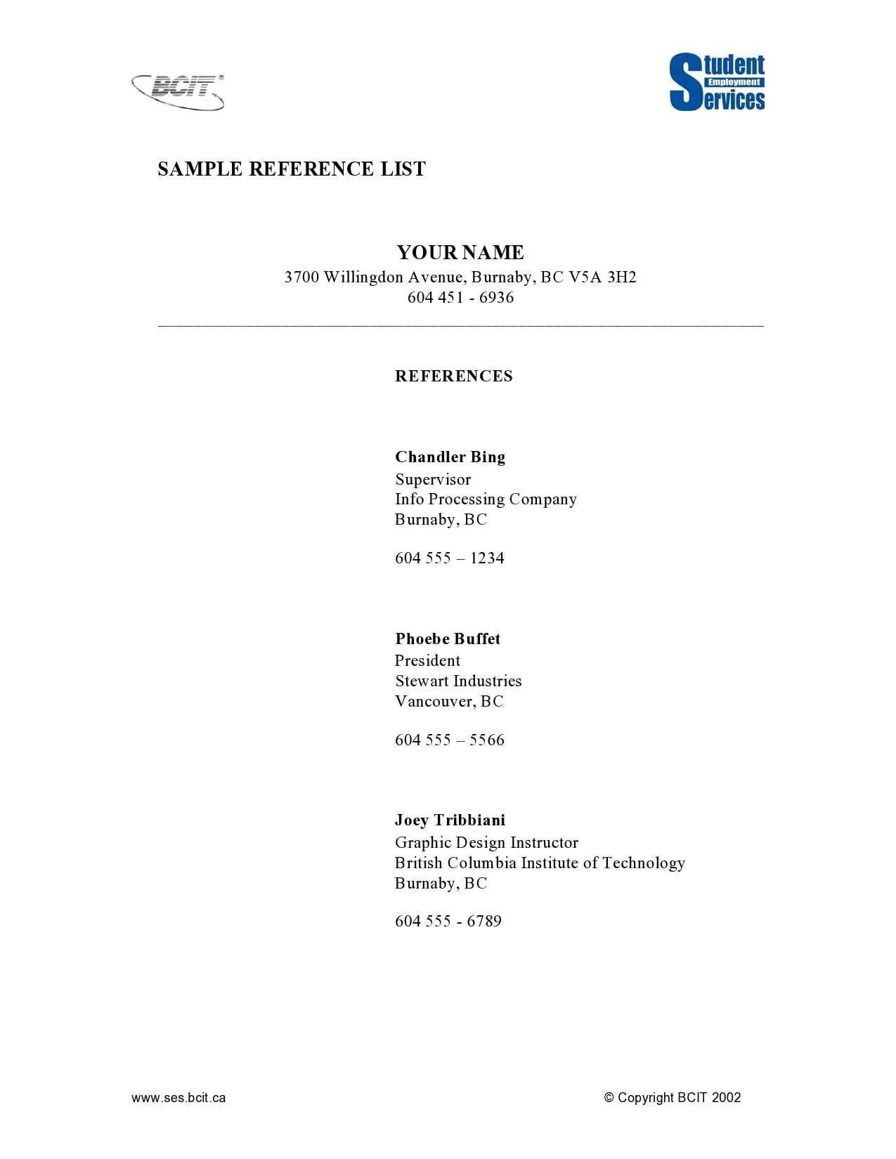 40 Professional Reference List Templates 100 Free 