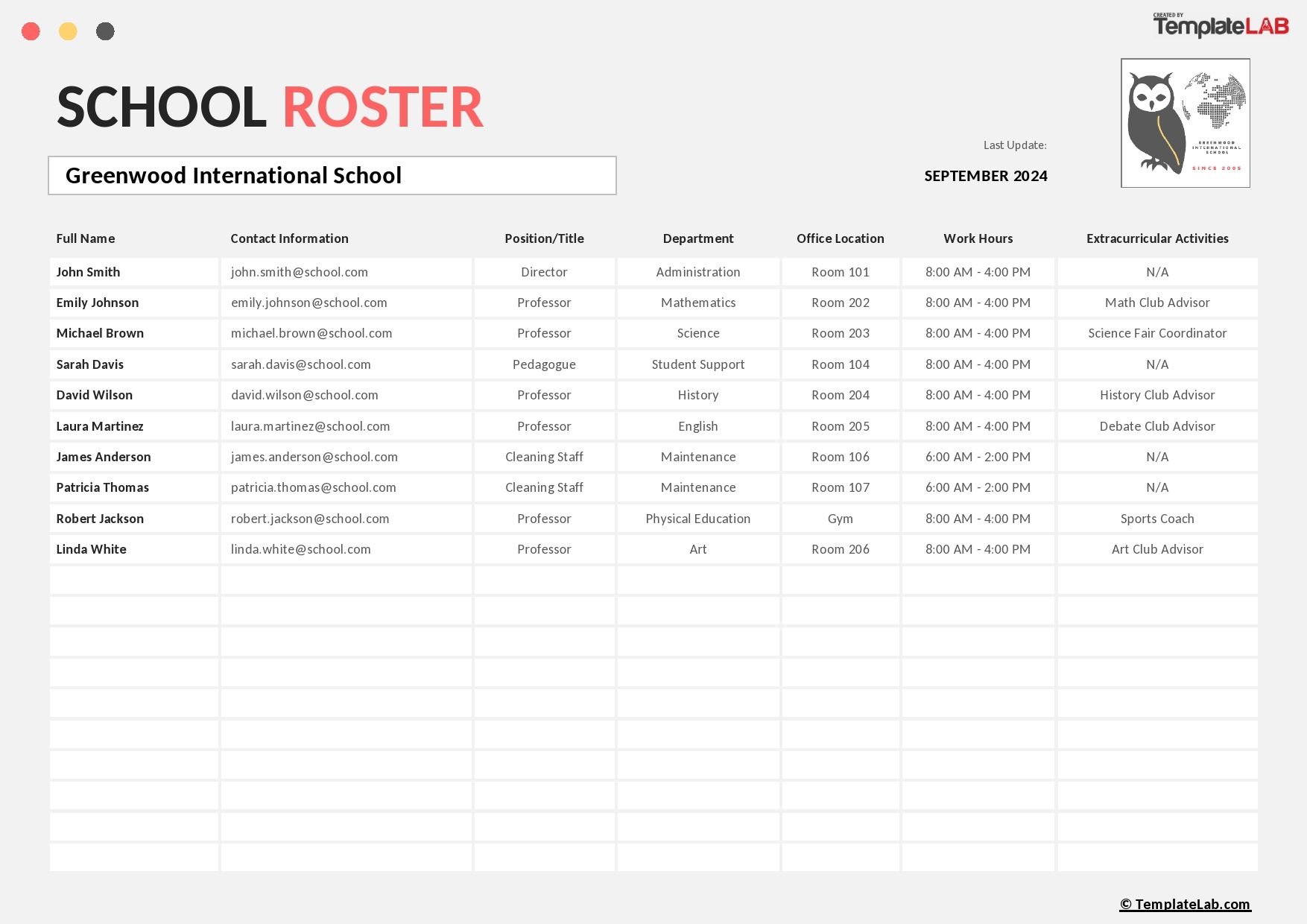 46 Class Roster Templates u0026 Class List Examples 