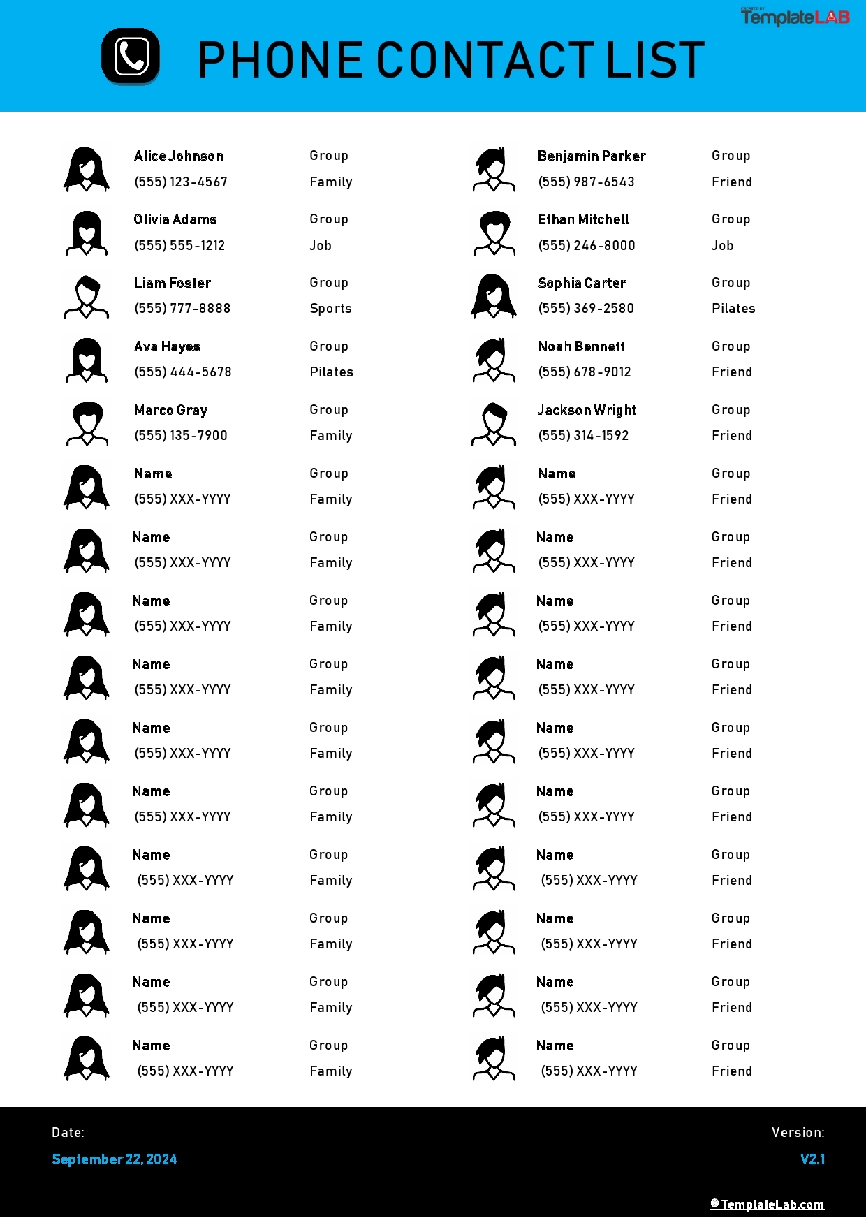 48 Phone U0026 Email Contact List Templates Word Excel PDF 