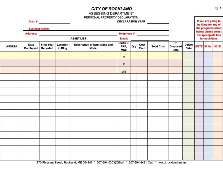 48 Useful Asset List Templates Personal Business Etc