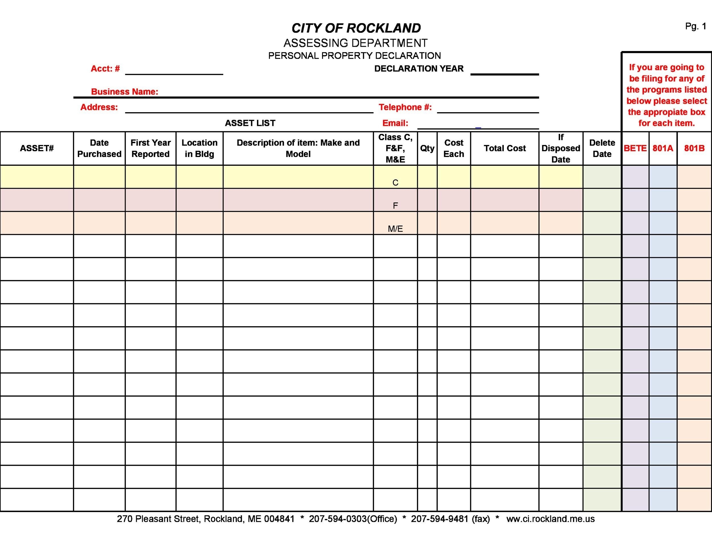 48 Useful Asset List Templates Personal Business Etc 
