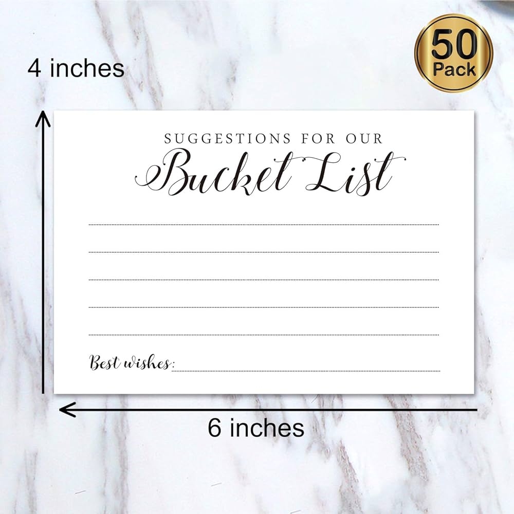 50 Bucket List Cards Bucket List Suggestions Card For Birthday Retirement Anniversary Party Bucket List For Bridal Shower Reception Activity Adventurous Ideas Bucket List Amazon in Office Products