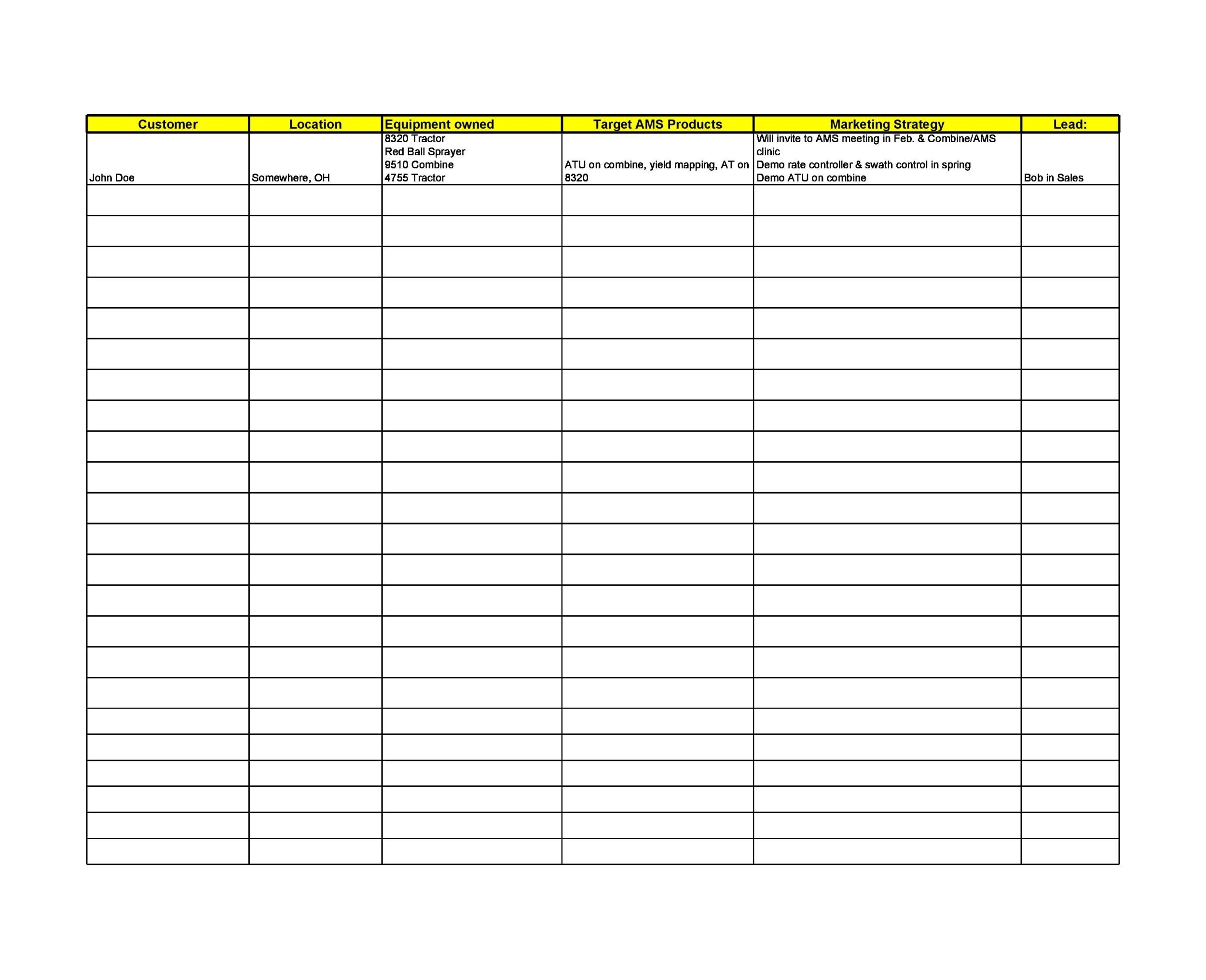 50 FREE Customer List Templates Excel U0026 Word TemplateLab