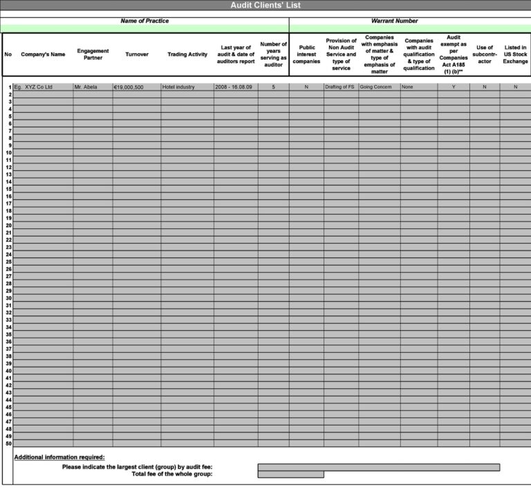50 FREE Customer List Templates Excel U0026 Word TemplateLab