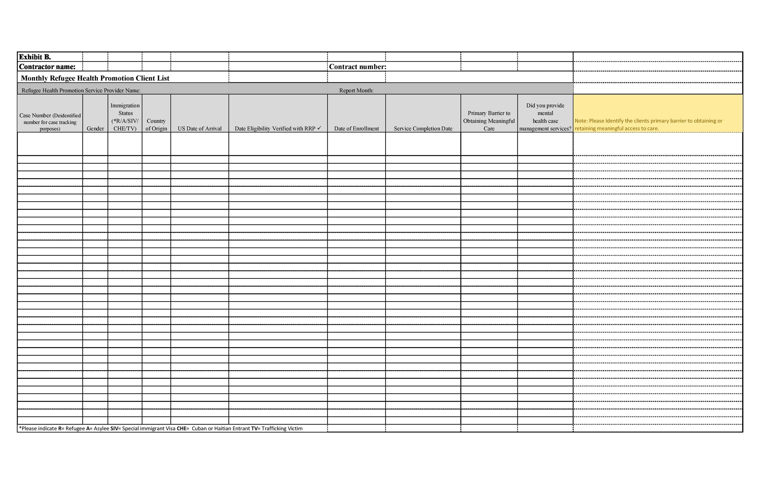 50 FREE Customer List Templates Excel U0026 Word TemplateLab