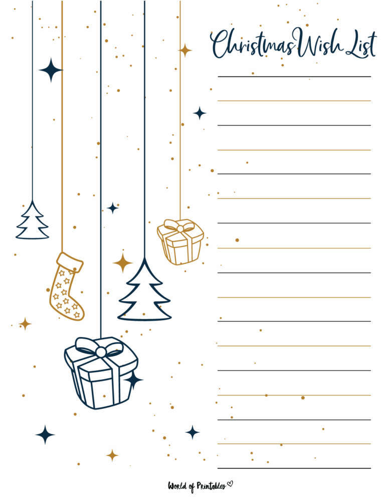 Aesthetic Christmas Wish List Template
