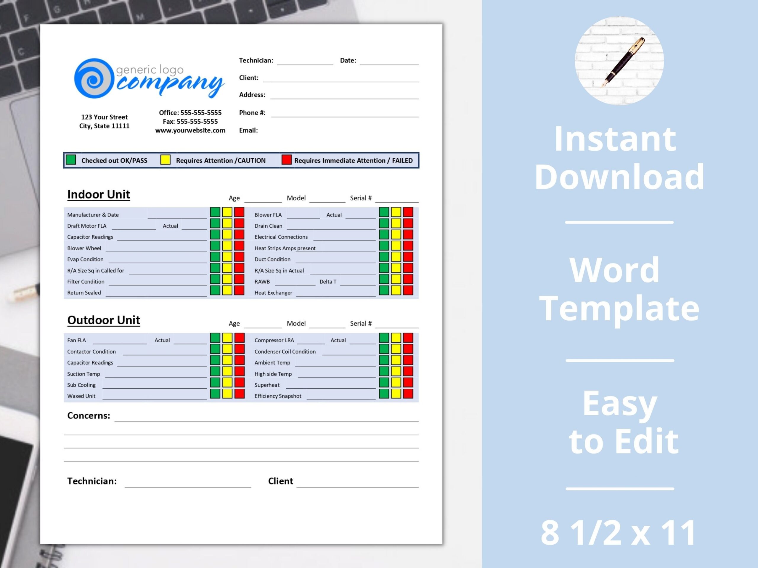Air Conditioning HVAC Inspection Inspection Checklist word Etsy Air Conditioning HVAC Inspection Inspection Checklist word Etsy