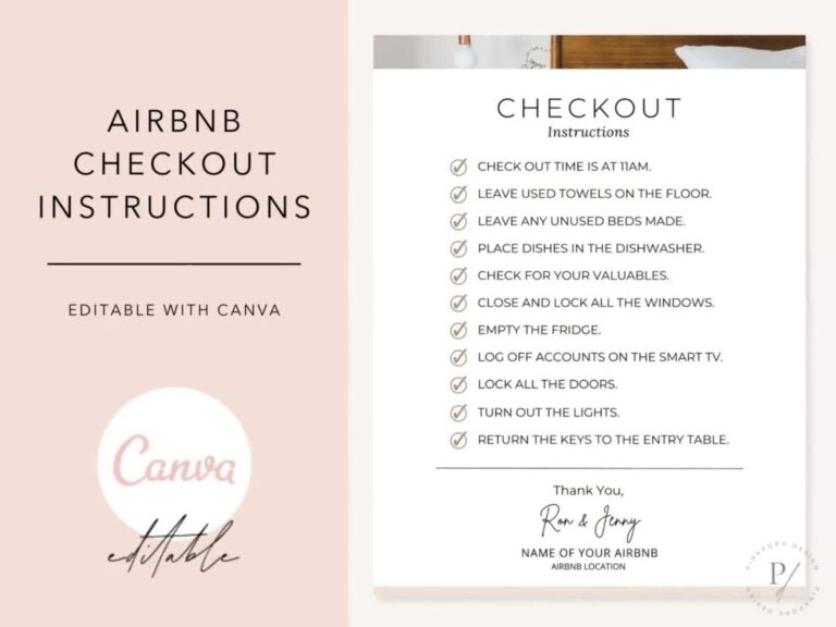 Airbnb Checkout Instructions Airbnb Template Airbnb Printable Check Out Instructions AirBnb Check Out Sign Guest Checkout Print