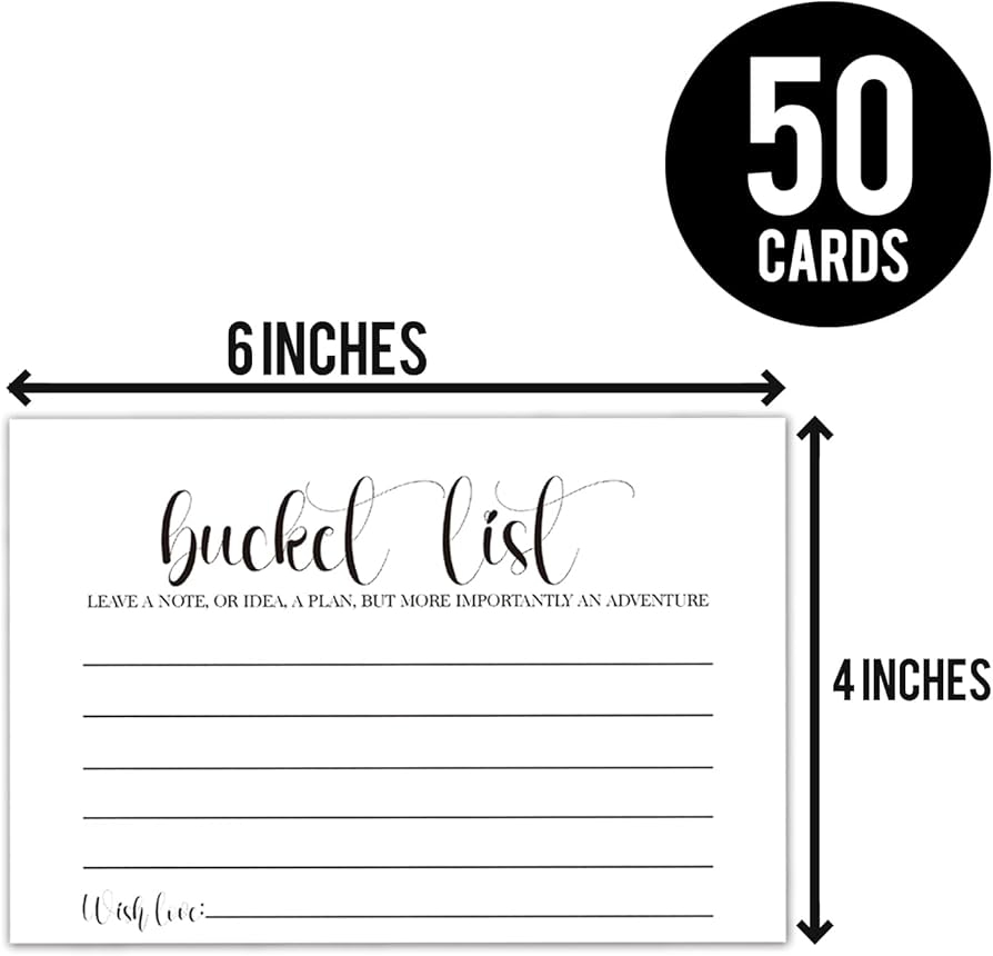 Amazon ETIKEDO 50 Bucket List Cards Bucket List Suggestions Cards For Birthday Retirement Anniversary Party Wedding Bridal Shower Wedding 