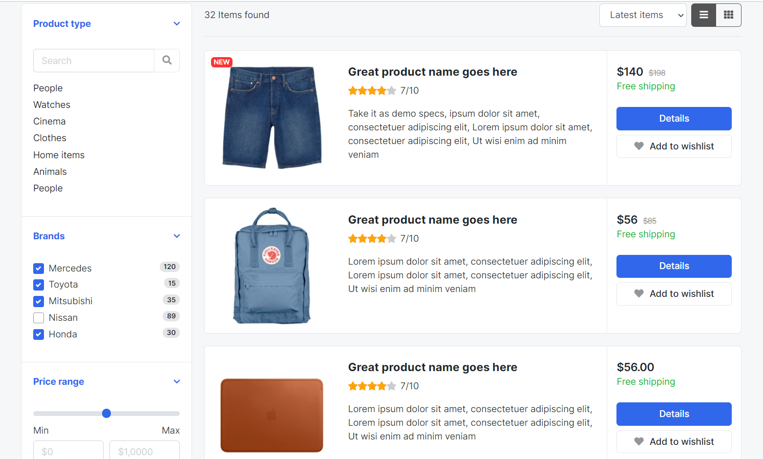 Angular 11 Ecommerce Template Free Product Listing Page List View Therichpost