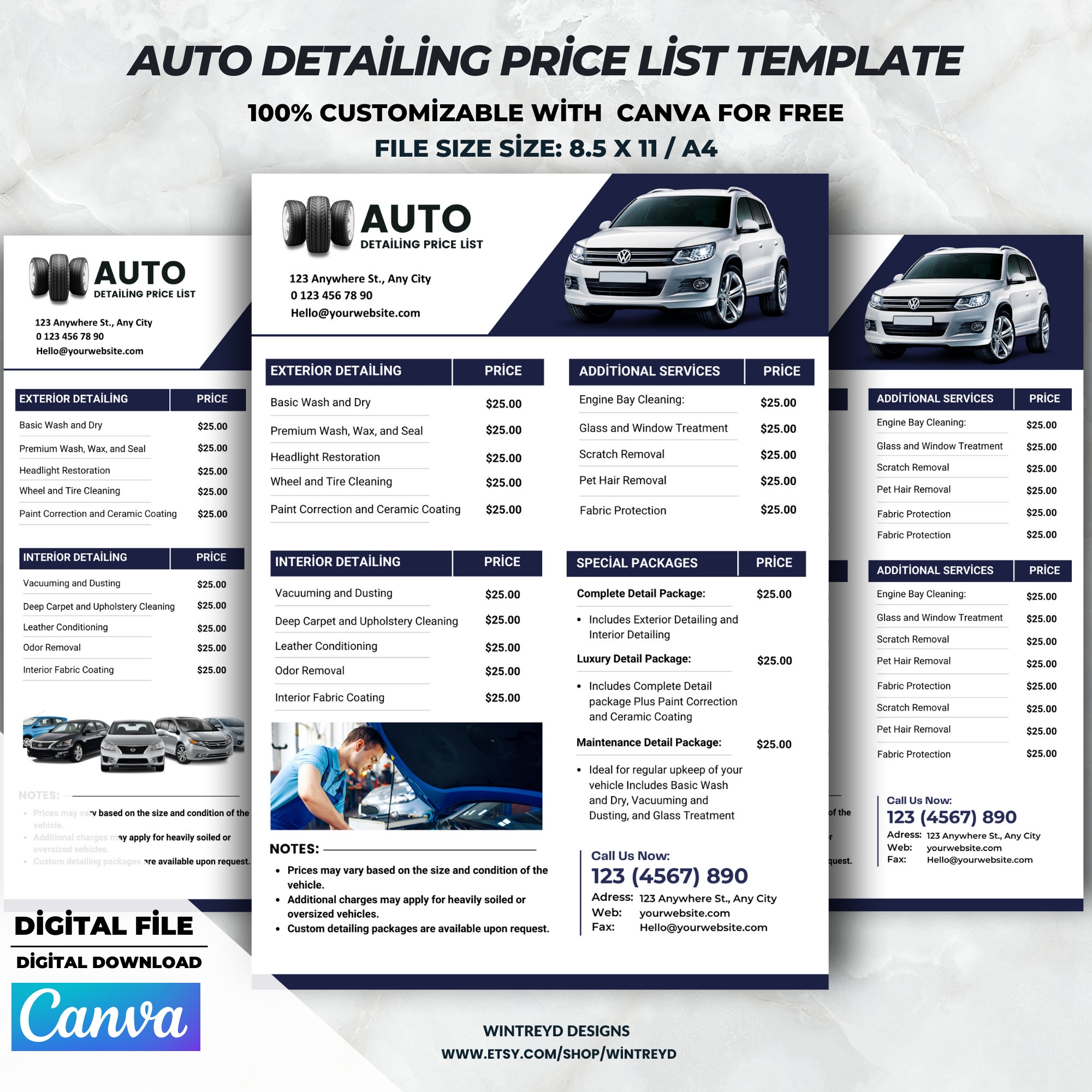 Auto Detailing Price List Car Detailing Price List Auto Repair 