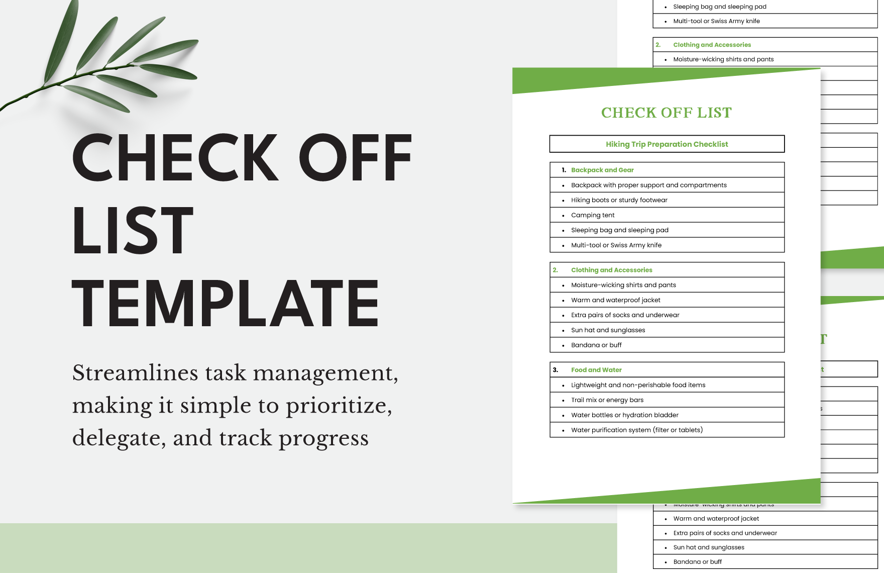 Check In List Template