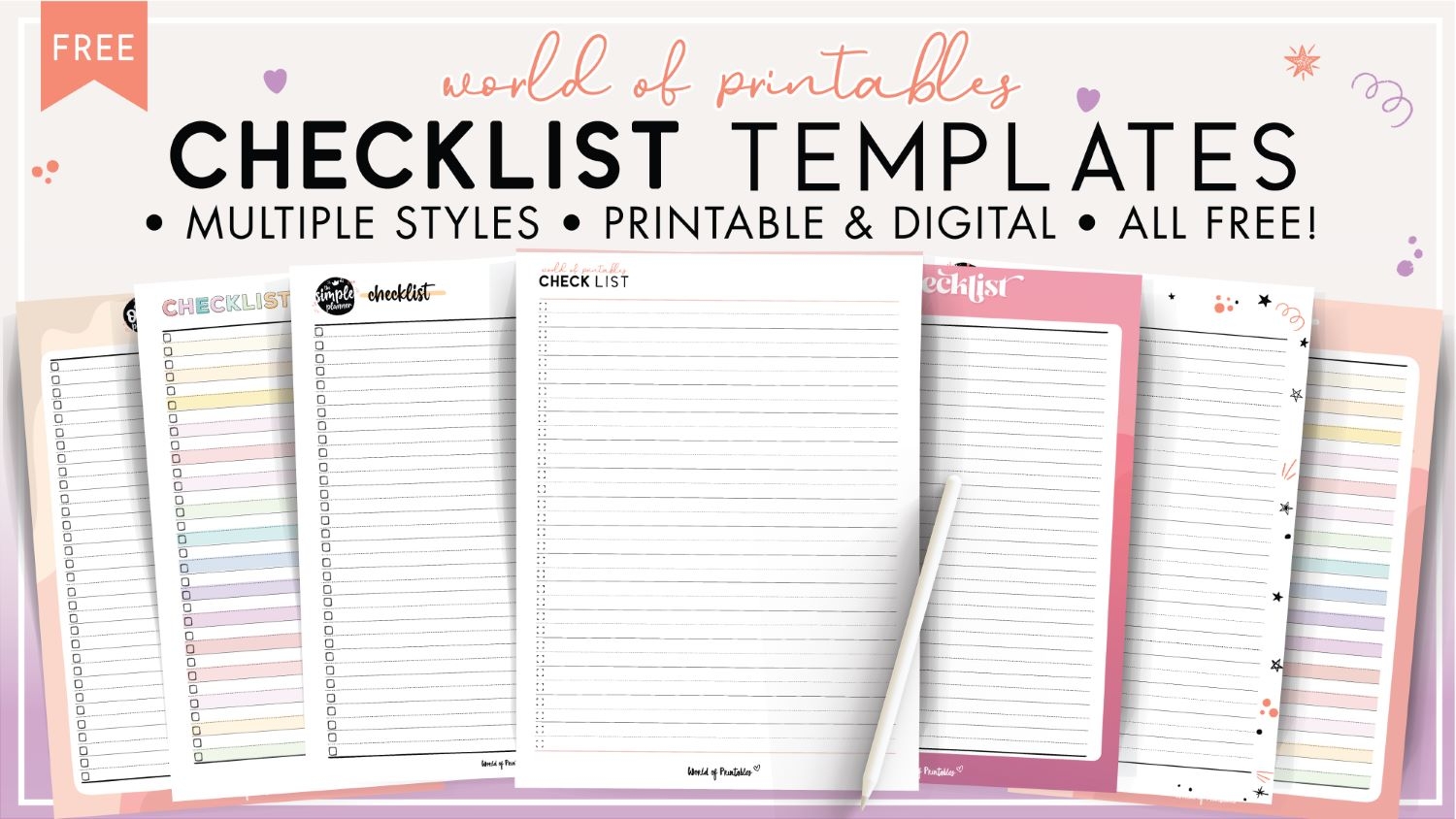 Checklist Template Free Printable