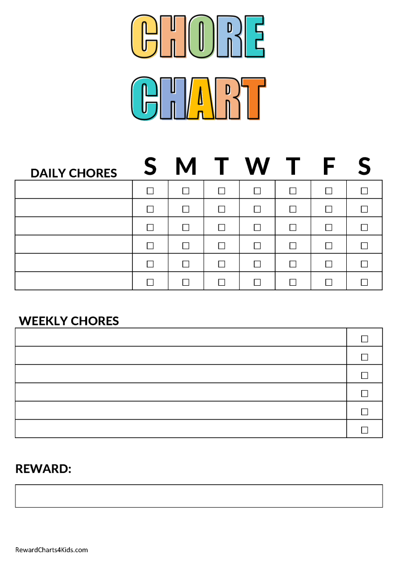 Free Chore List Template