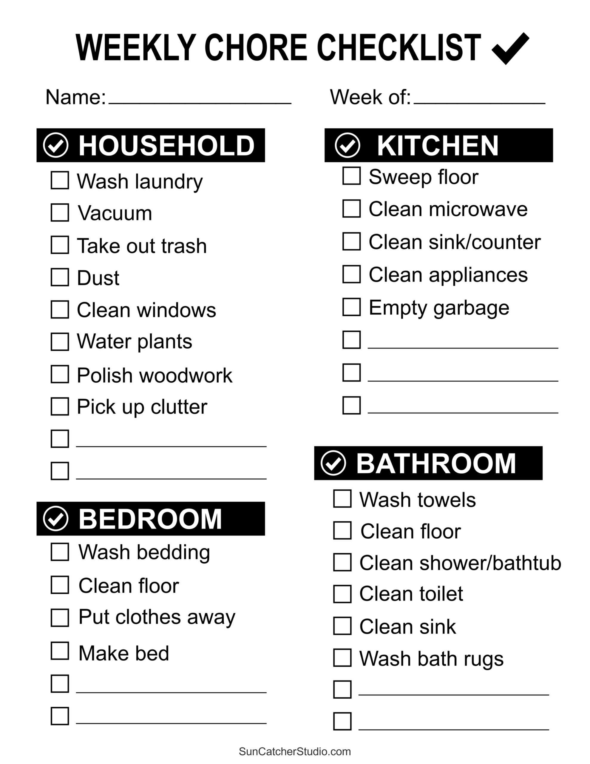Chore List Template Chore List Template