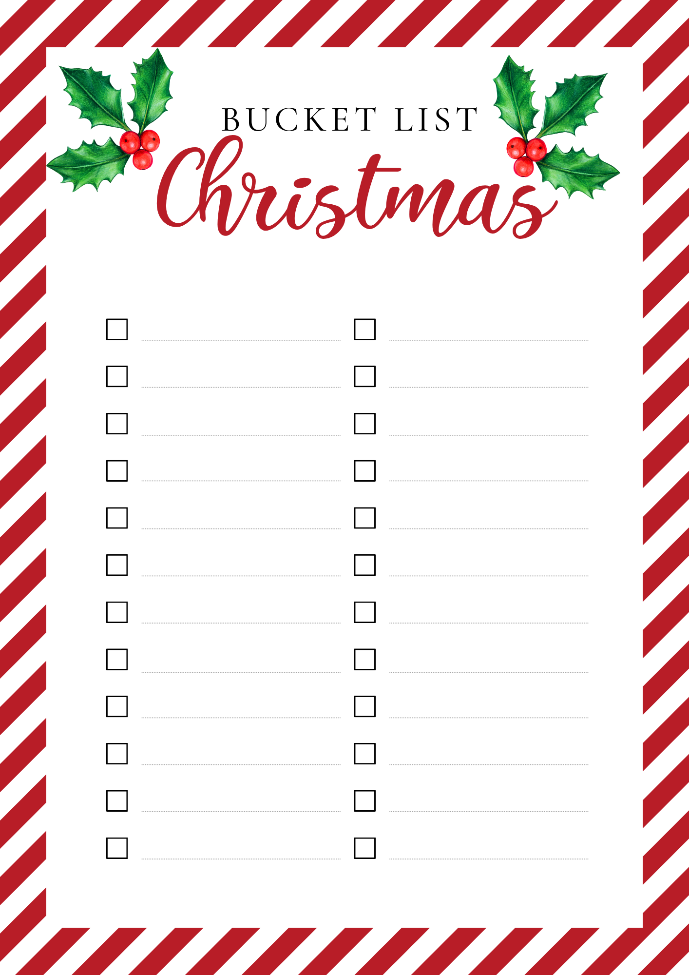 Christmas Bucket List Printable Ultimate Free Holiday Fun 