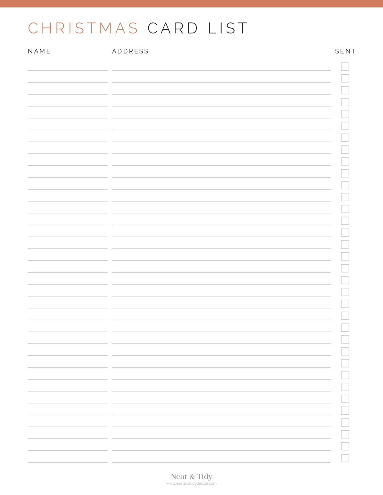 Christmas Card List