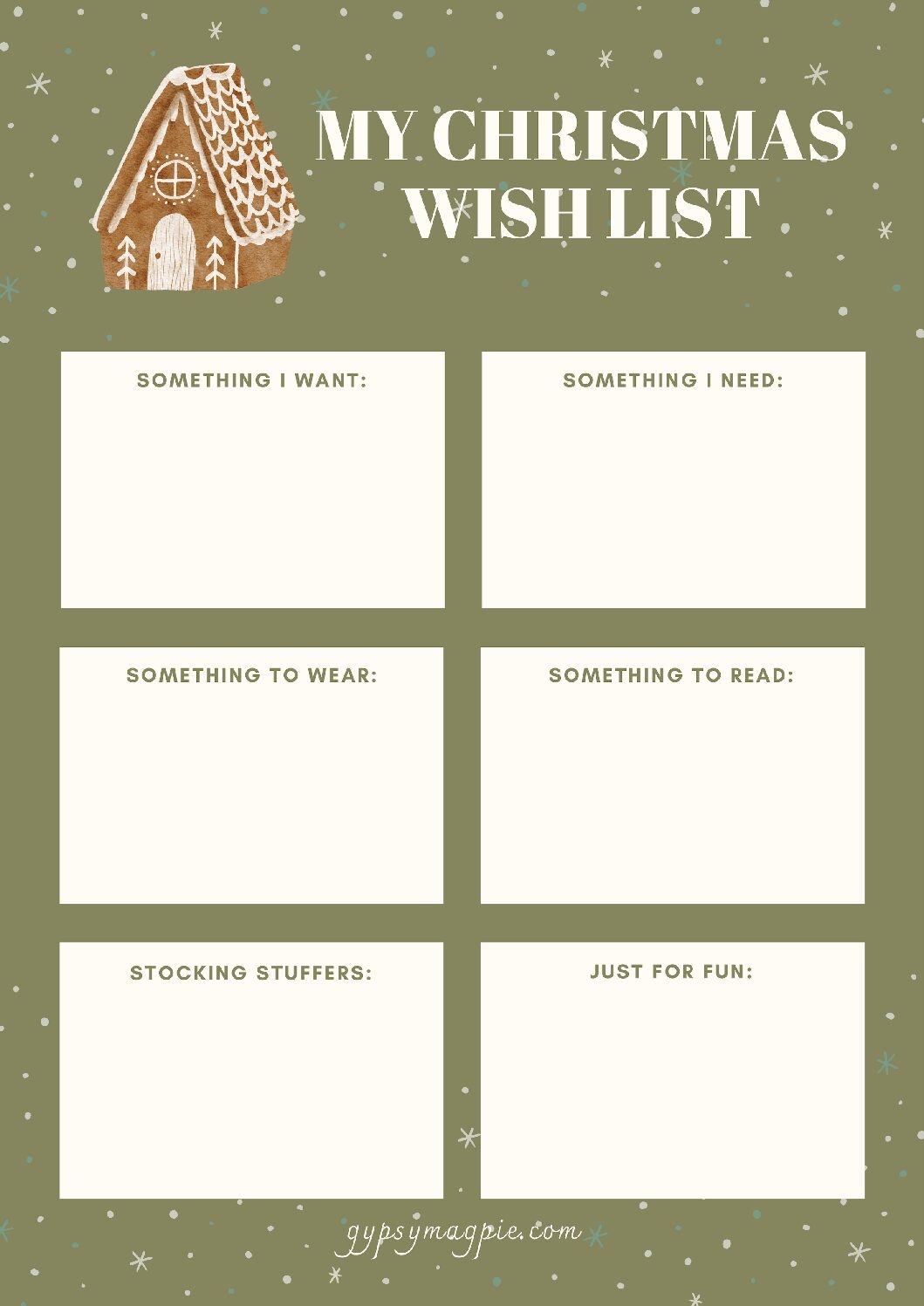 Christmas List Free Printable Gypsy Magpie Christmas List Free Printable Gypsy Magpie