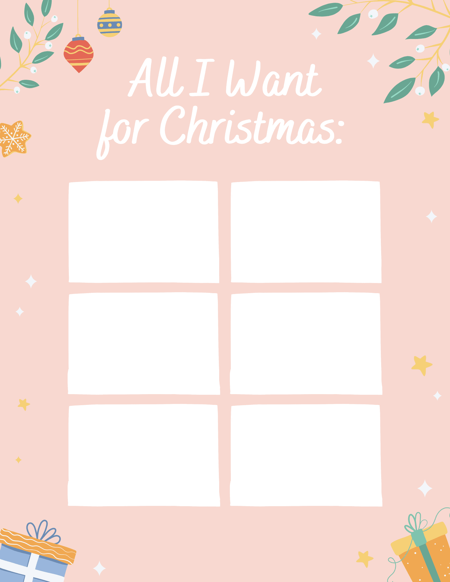 Christmas List Ideas Template