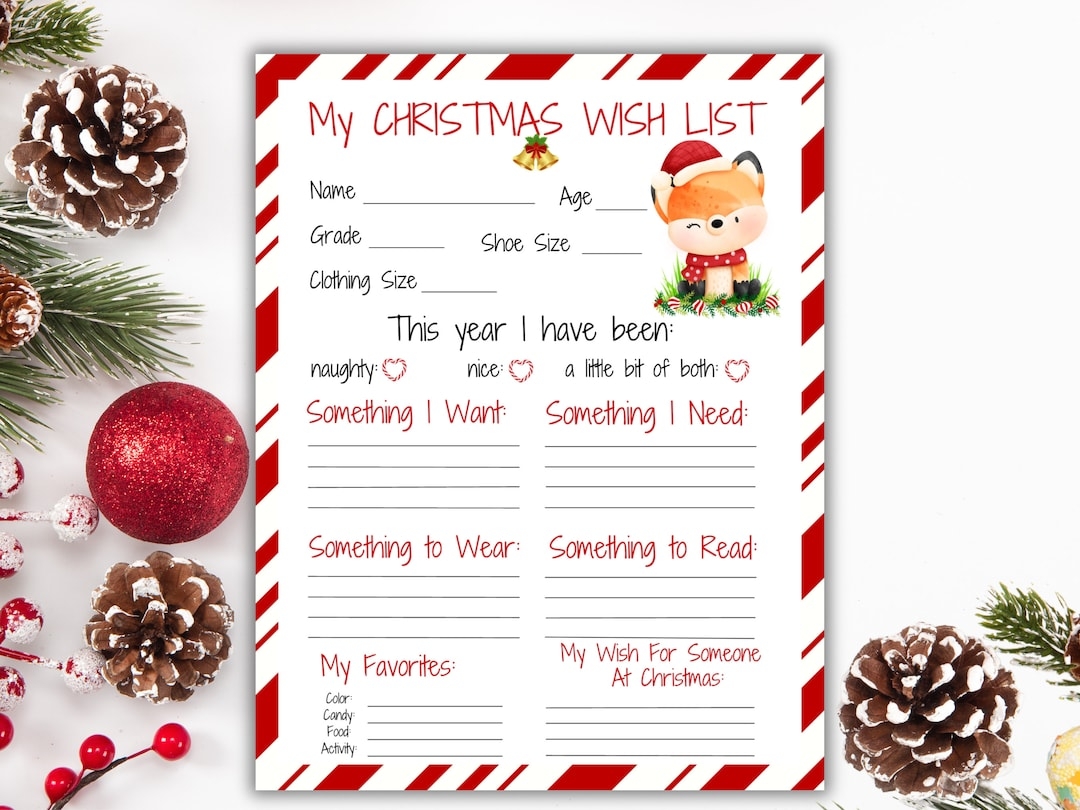 Christmas Popular Wish List Printable