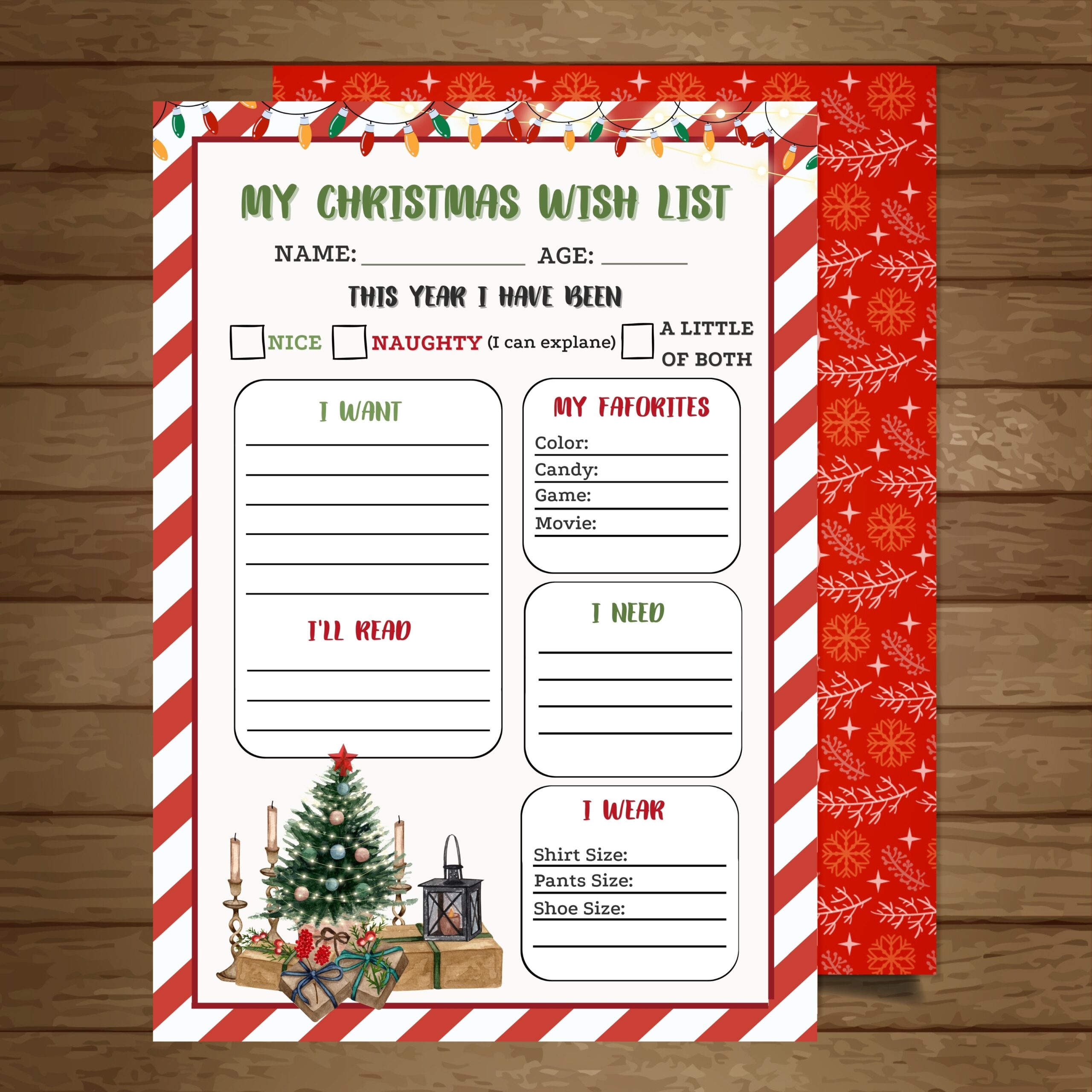 Angel Tree Wish List Template