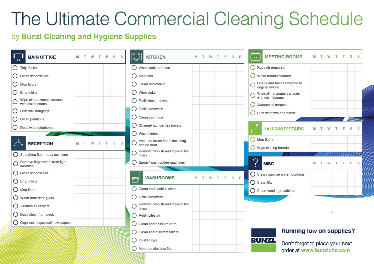 Commercial Cleaning Schedule Template BUNZL Cleaning U0026 Hygiene Commercial Cleaning Schedule Template BUNZL Cleaning U0026 Hygiene