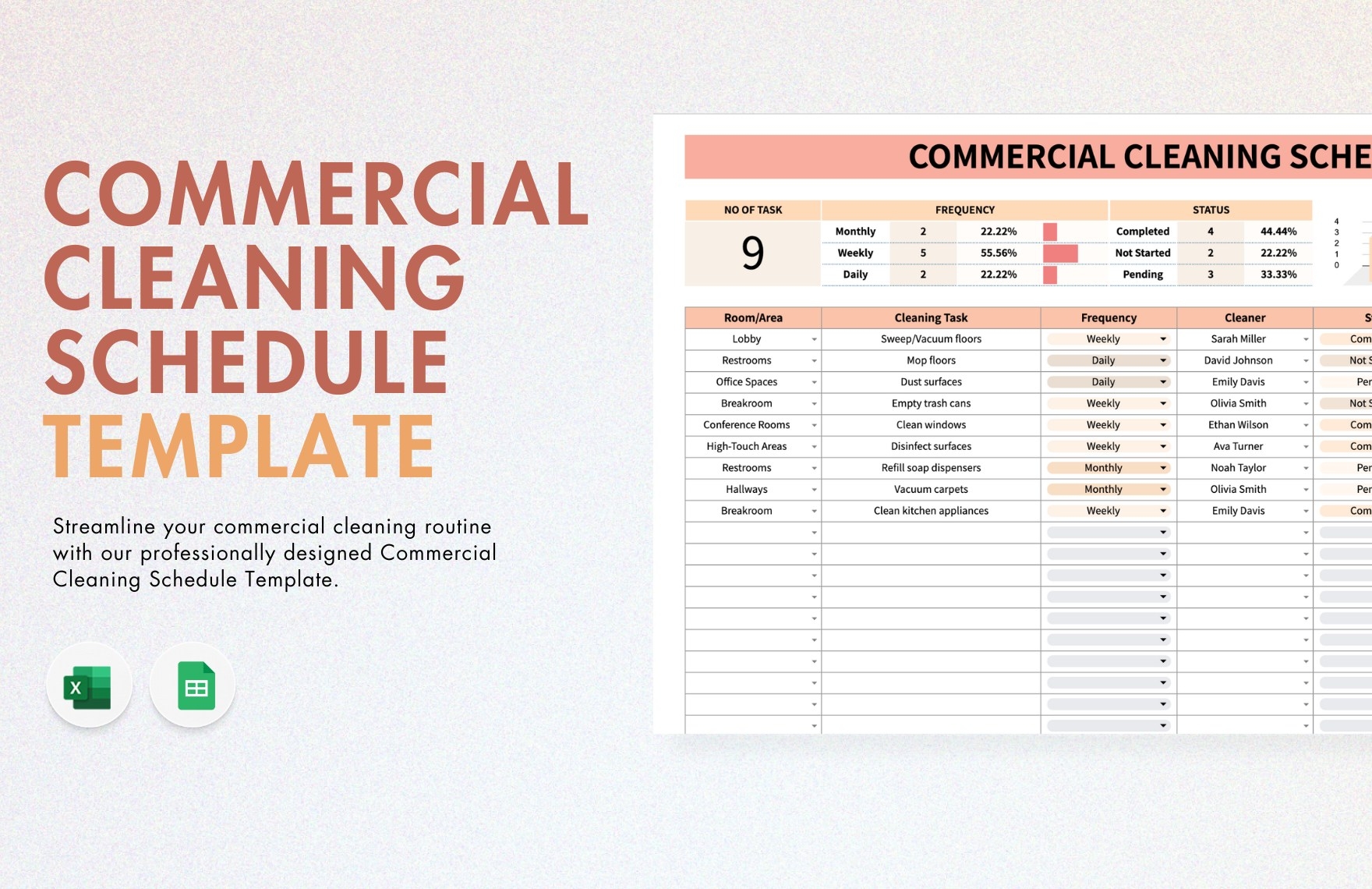 Commercial Cleaning List Template Commercial Cleaning List Template