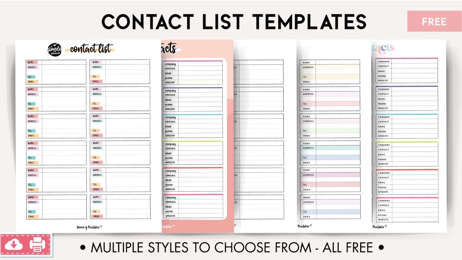 Phone List Template For Word