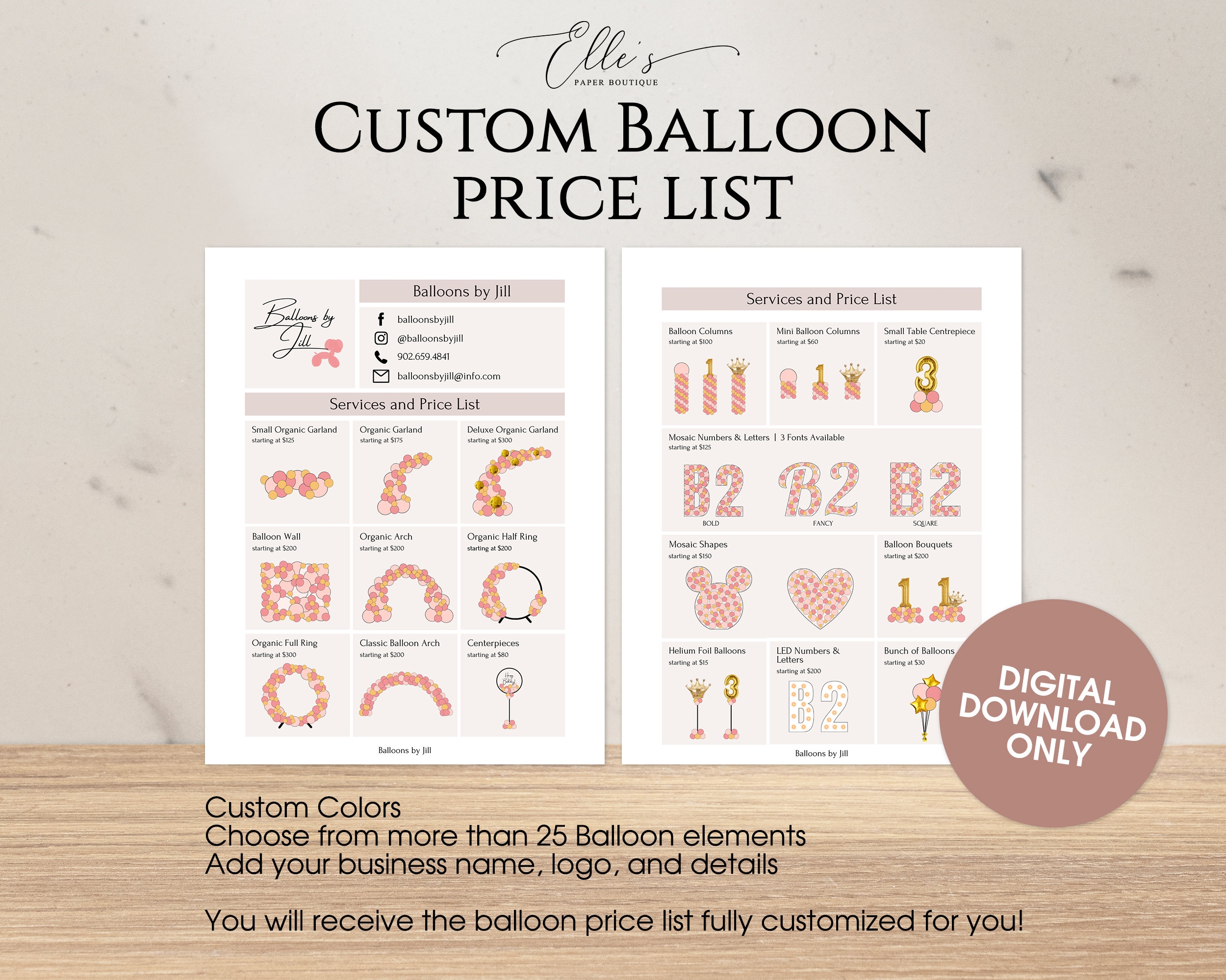Balloon Price List Template Free