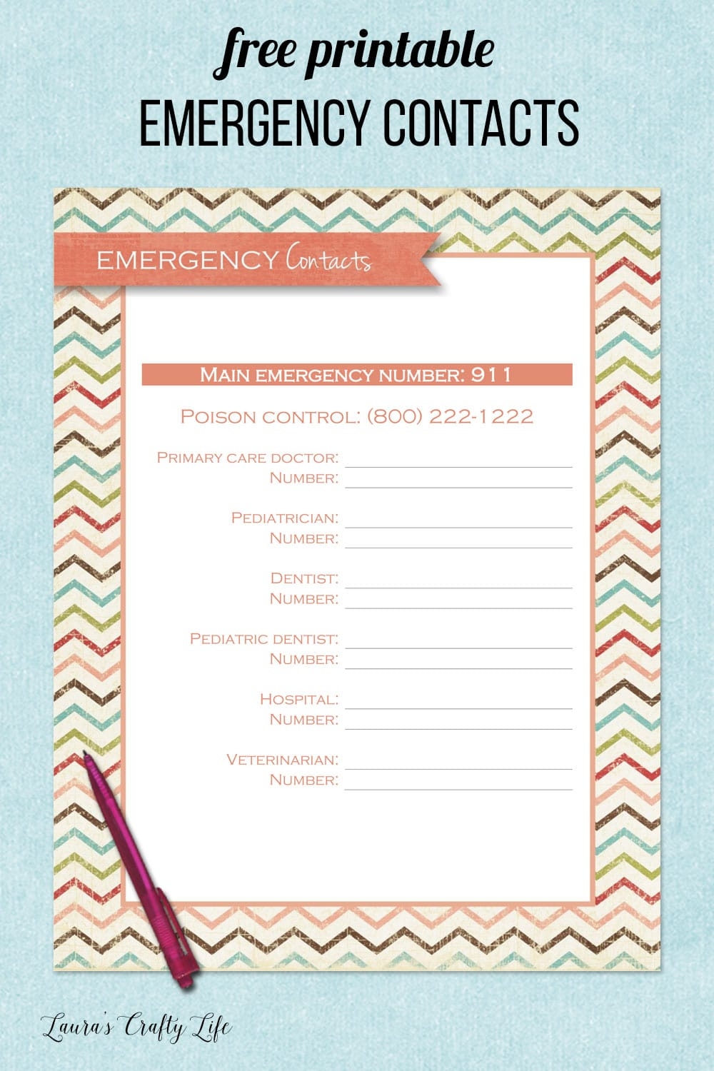 Emergency Phone List Template