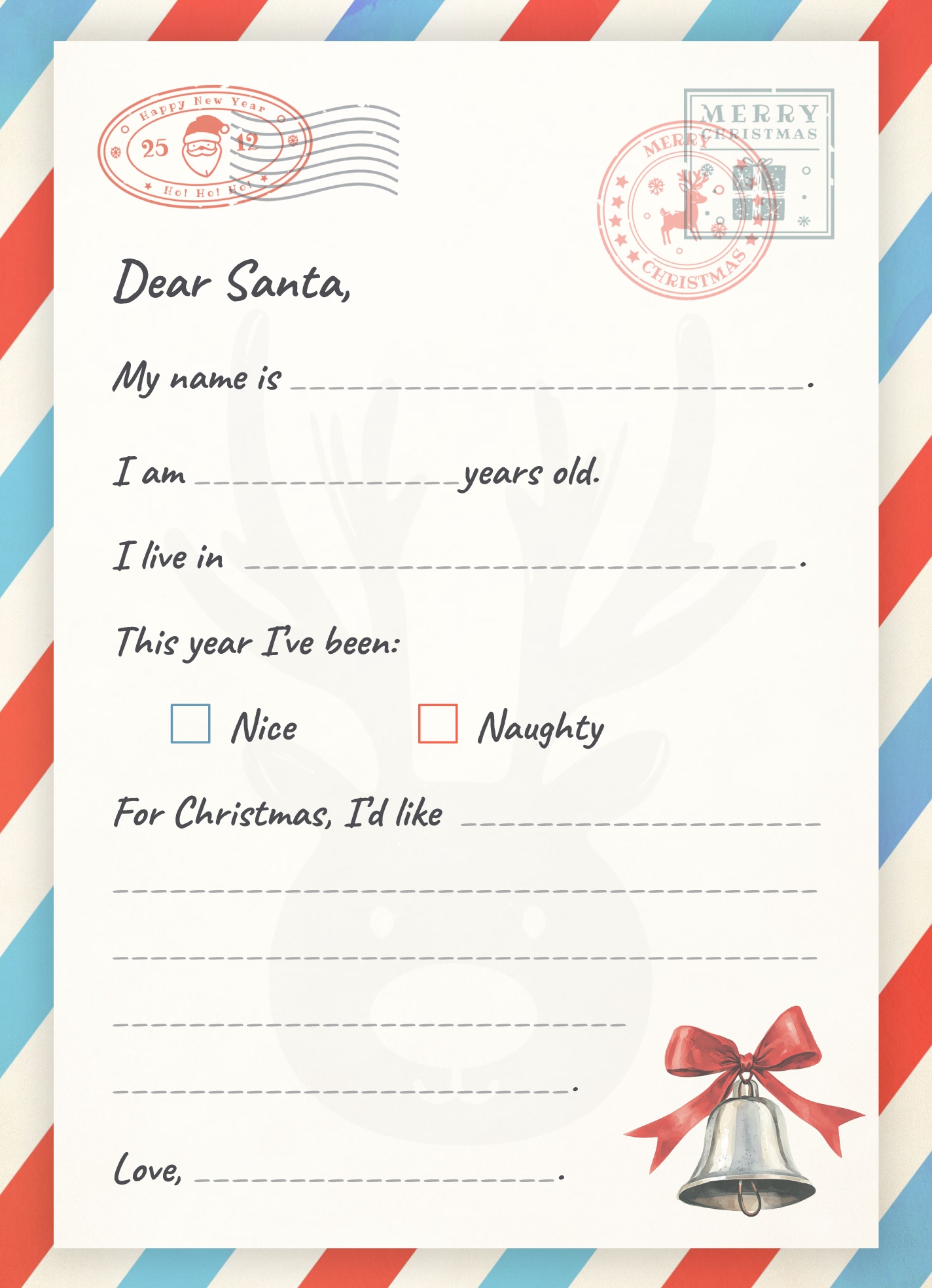 Santa Claus List Template