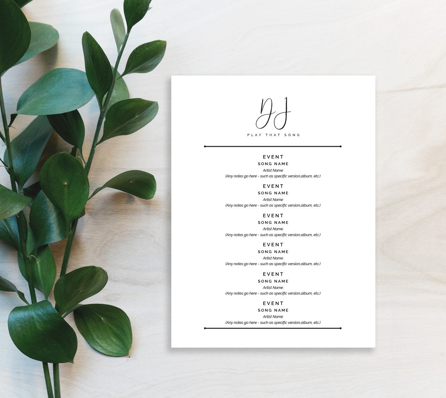 Dj Wedding Song List Template