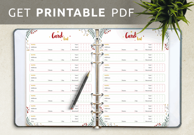 Download Printable Christmas Style Card List PDF