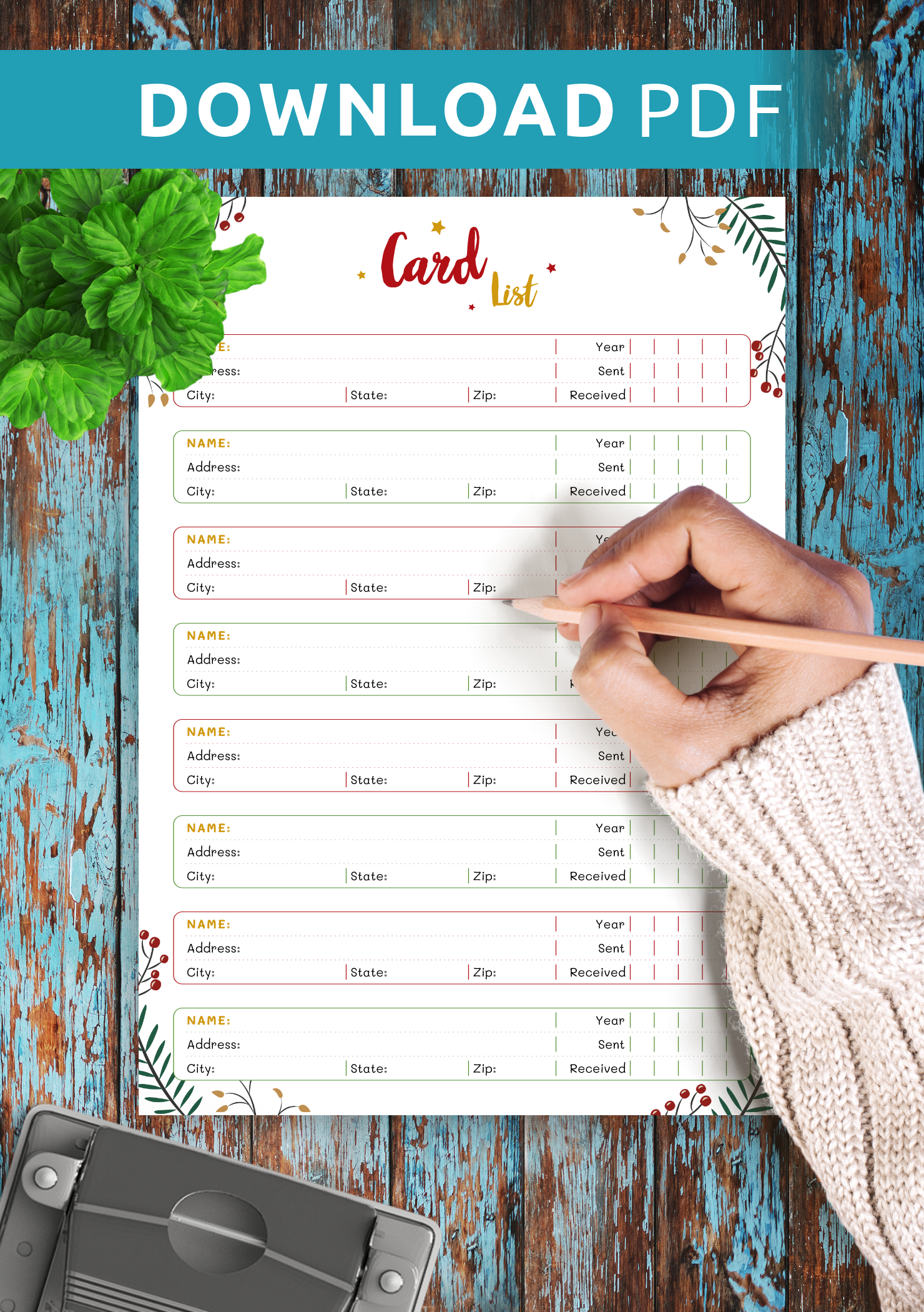Download Printable Christmas Style Card List PDF