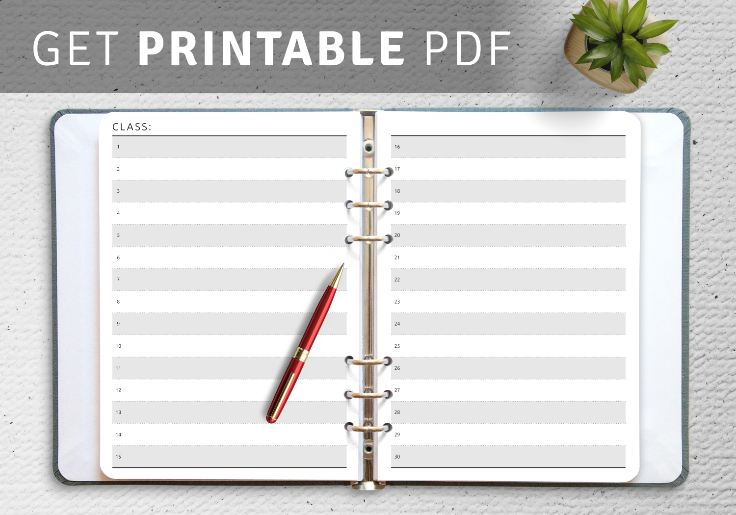 Download Printable Class List Template PDF