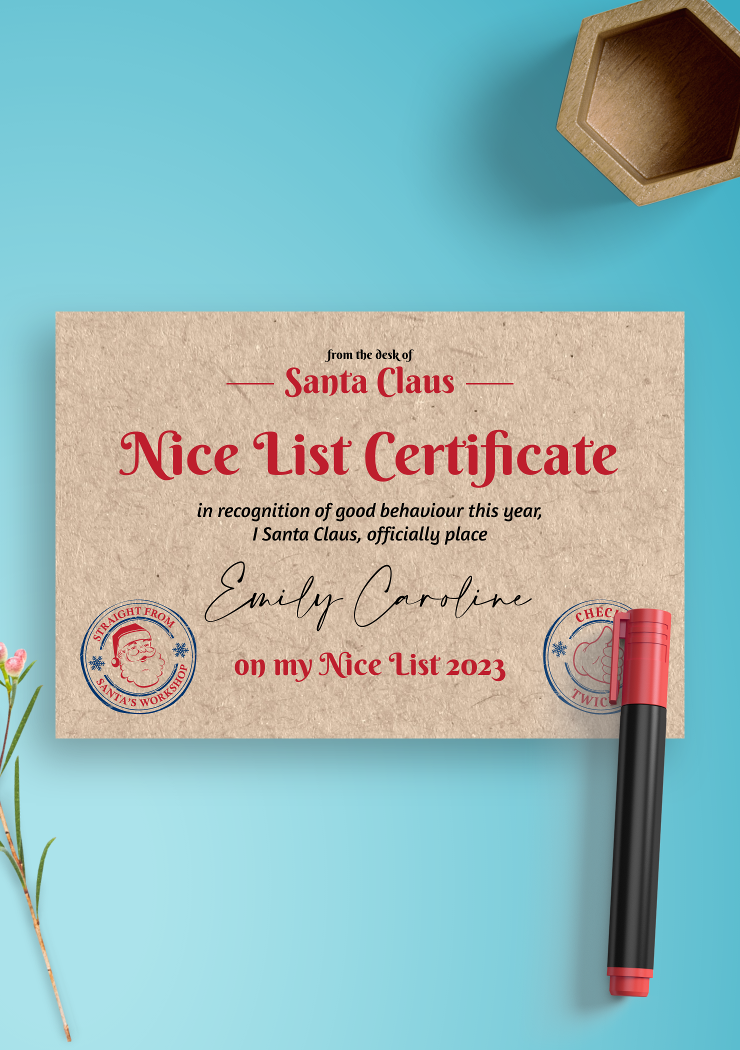 Free Printable Santa Nice List Template