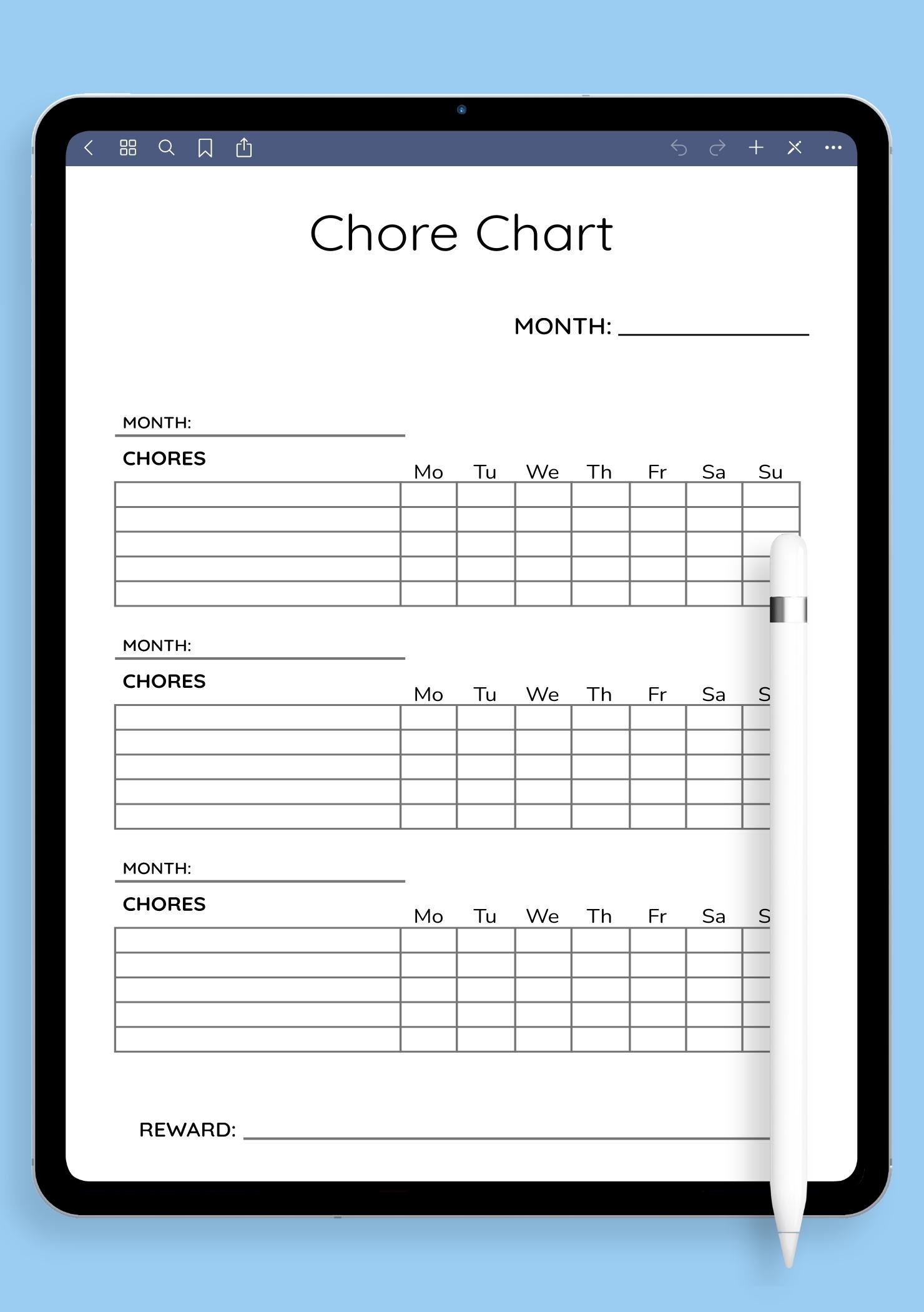 Free Printable Chore List Templates