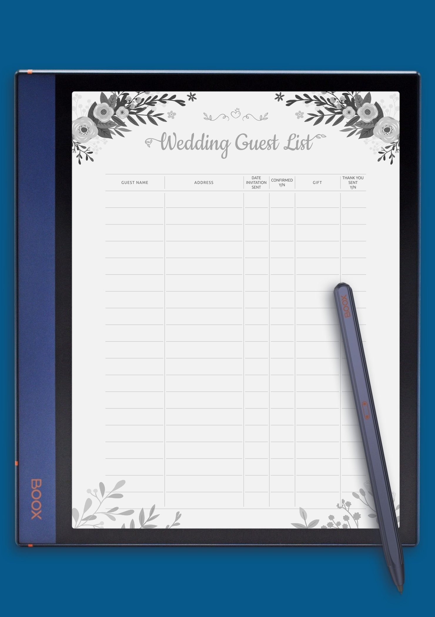Guest List Template