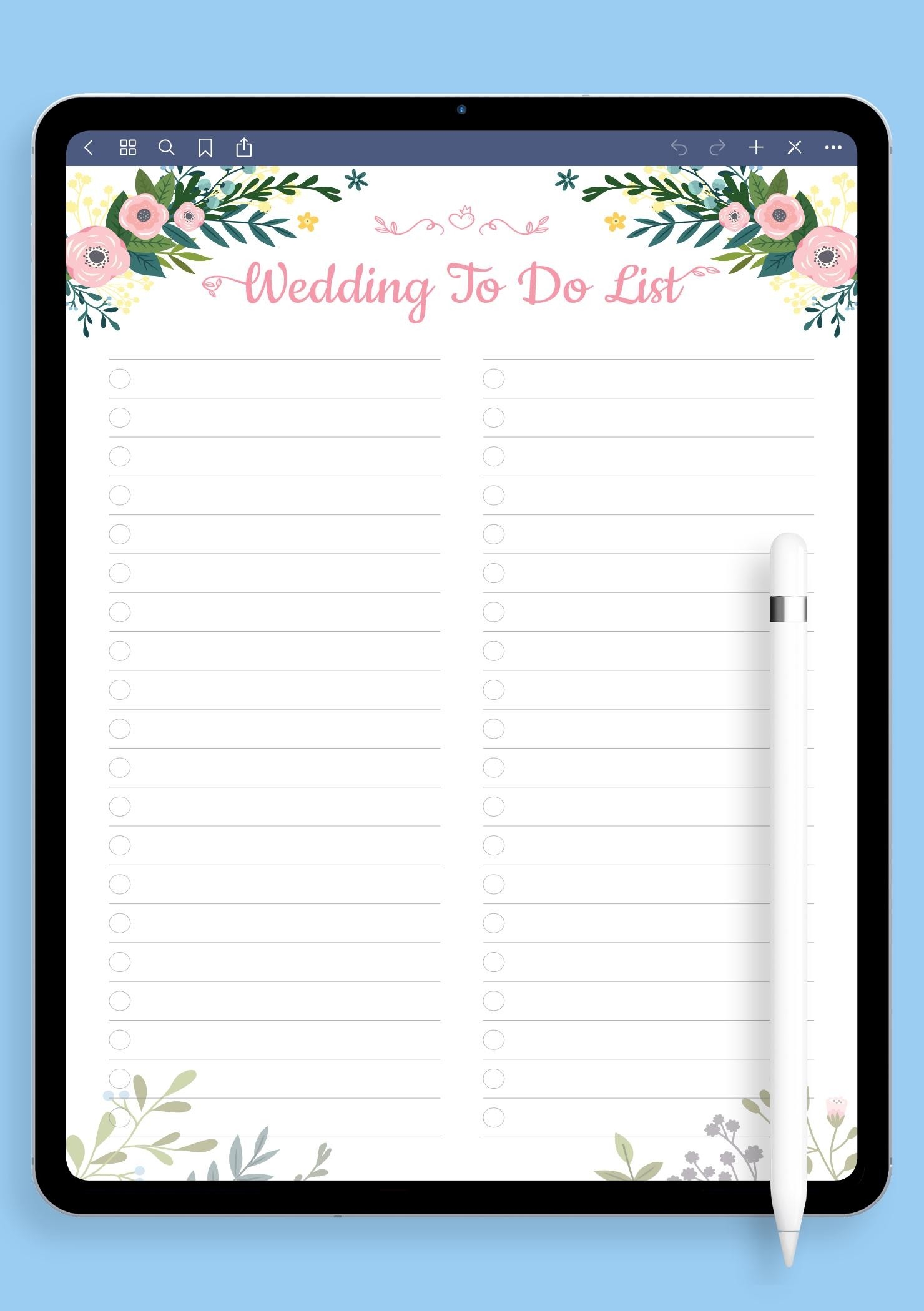Free Wedding To Do List Template Free Wedding To Do List Template